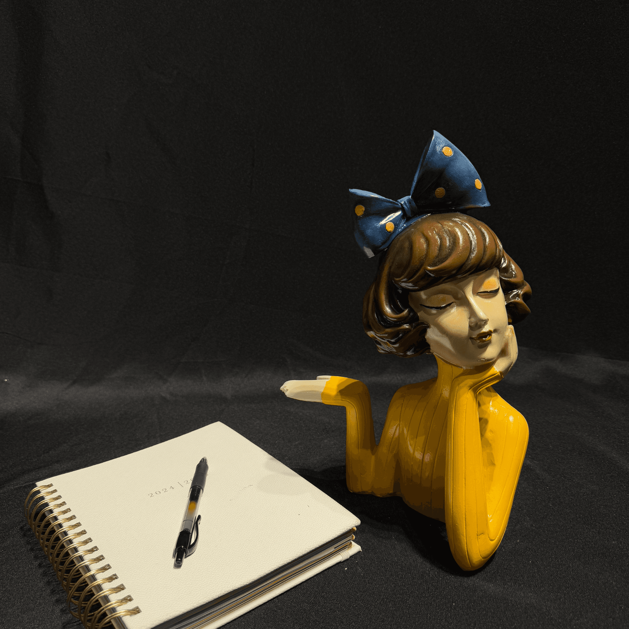 Charming Yellow Decorative Bust Handmade