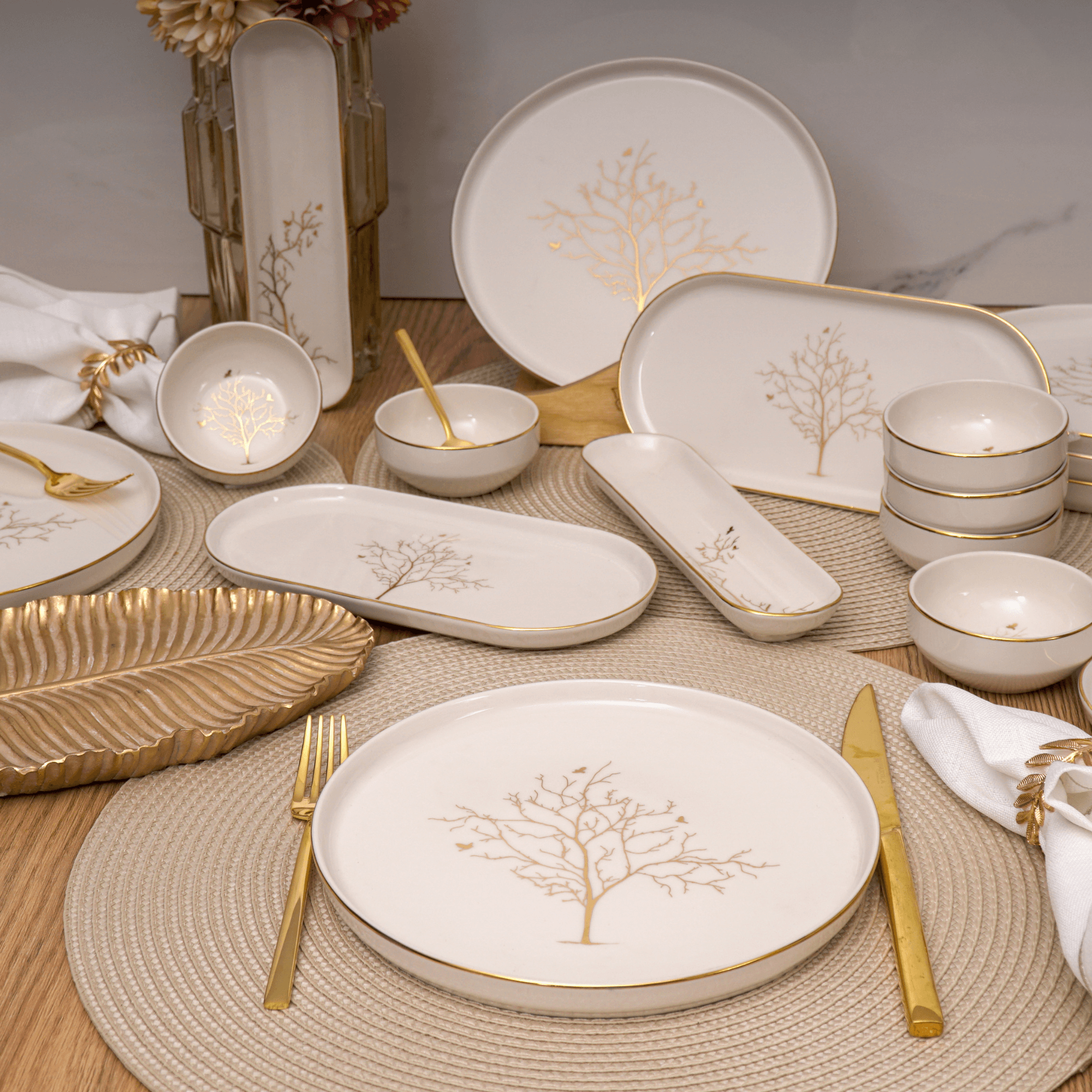 Tree of Life Porcelain Dinnerware Set (24 Pieces)