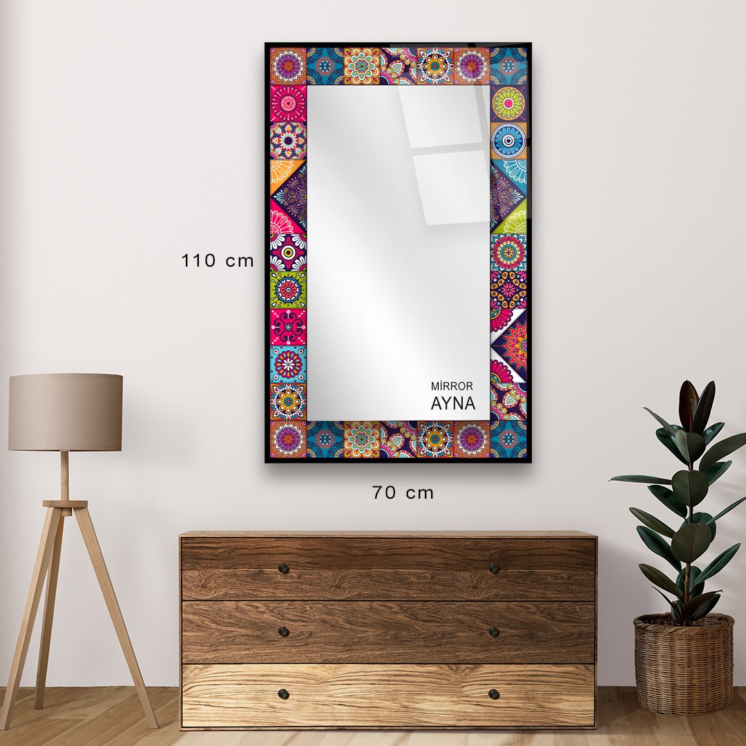 Tile Patterned Glass Mirror  Datca - Rectangle 3