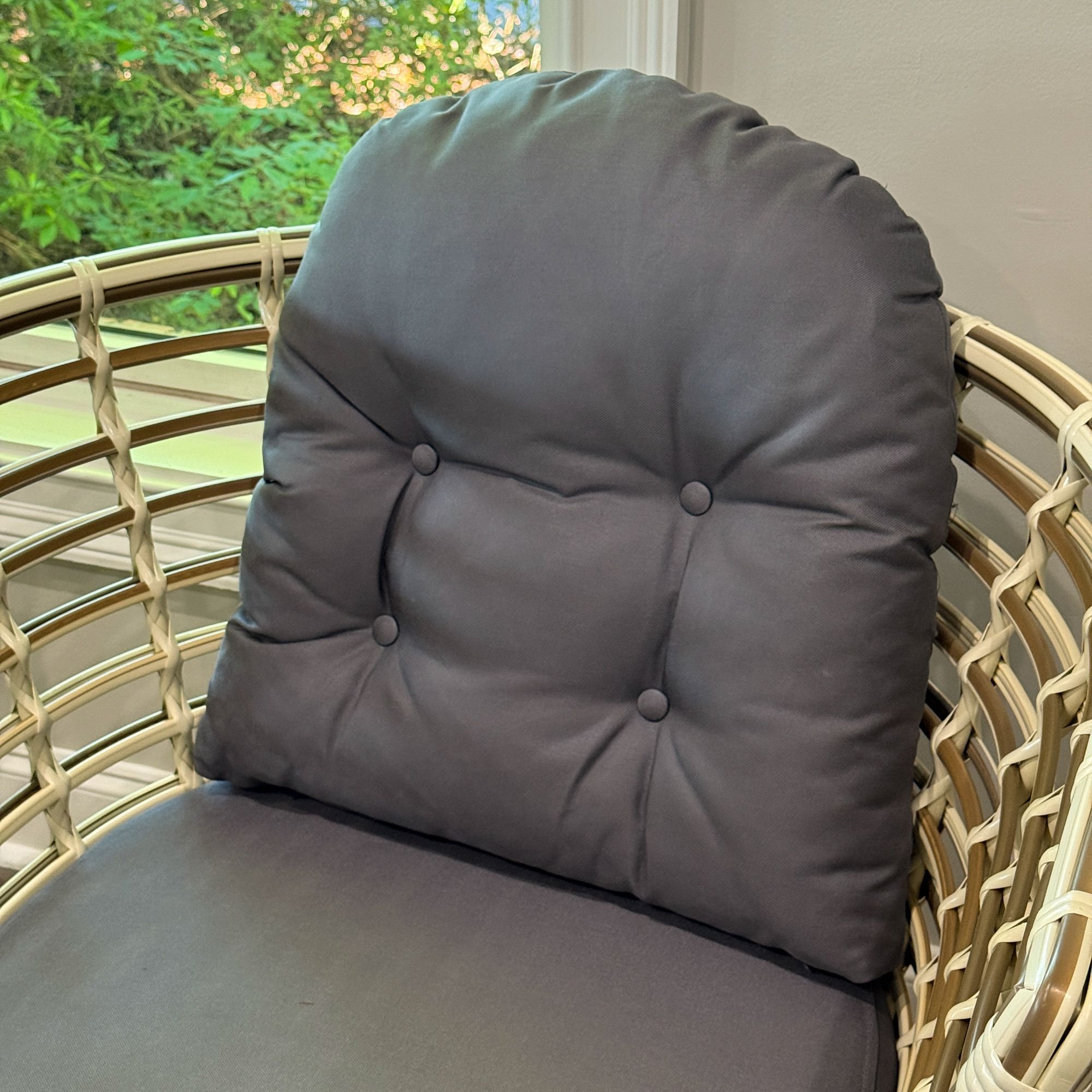 Black Rattan Garden Patio 3+1+1 Sofa and Table Set