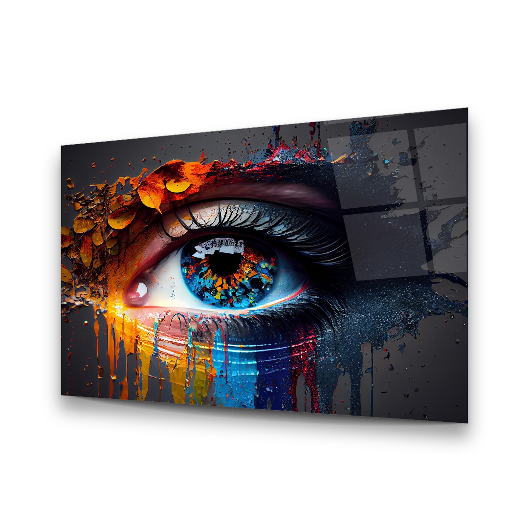 Oil Painting Eye Work - Horizontal Glass Art