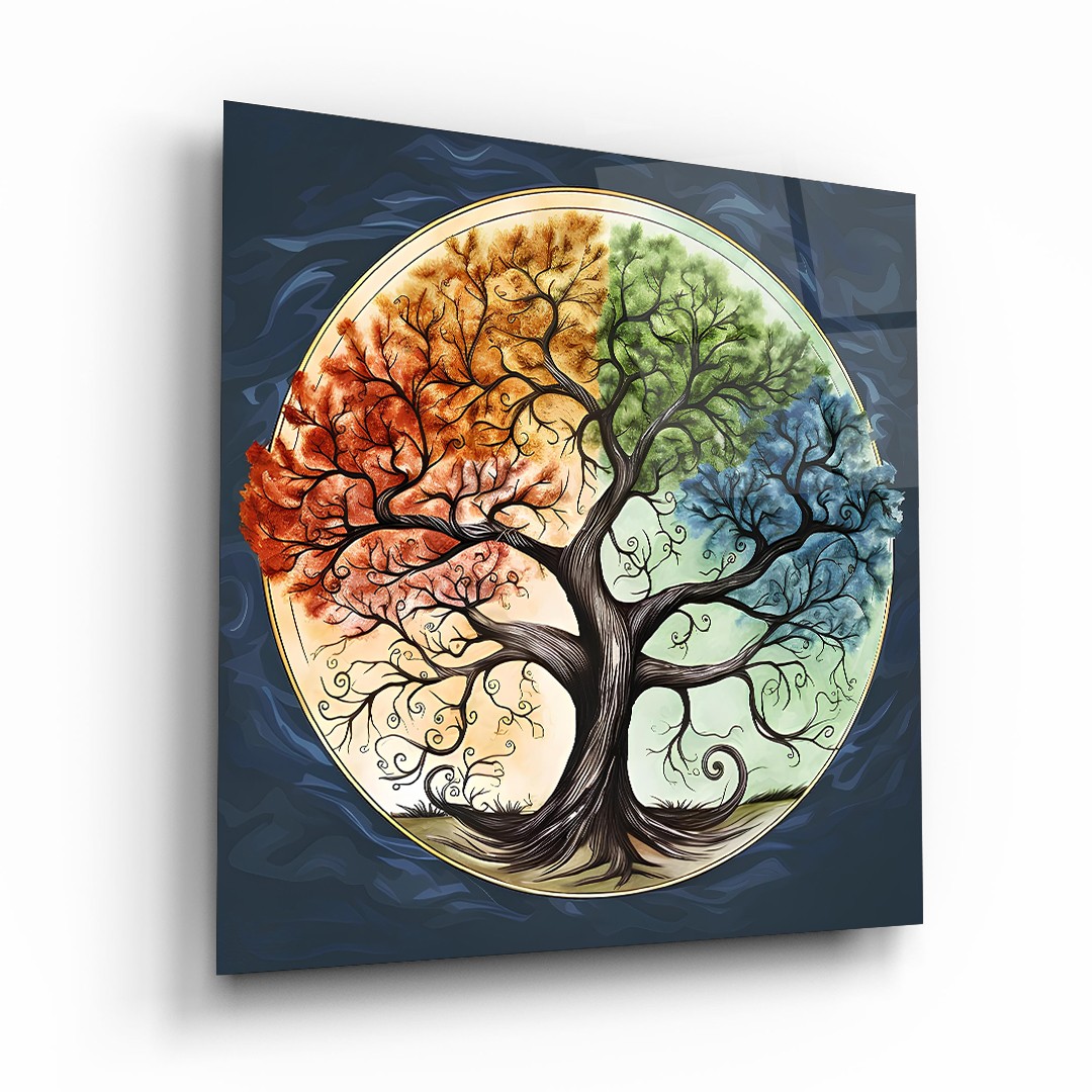 Tree of Life 7 - Square Wall Glass Art