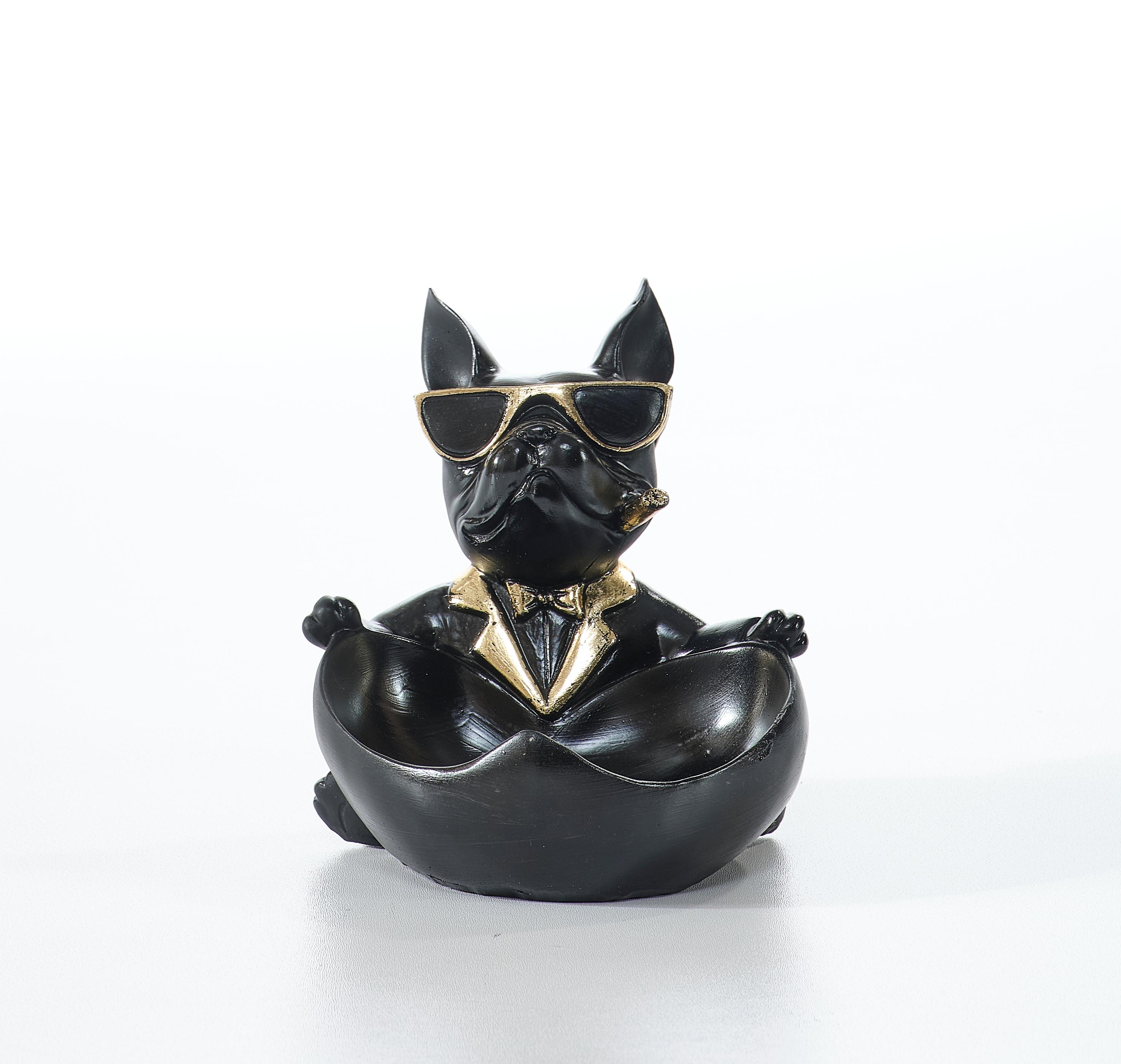 Dapper Bulldog Bowl Sculpture (Handmade)