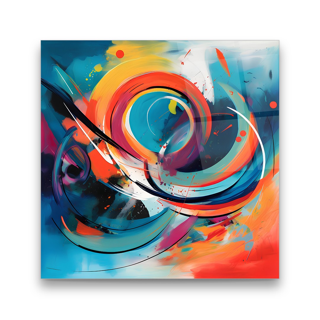 Abstract Mixed Colors - Square Wall Glass Art