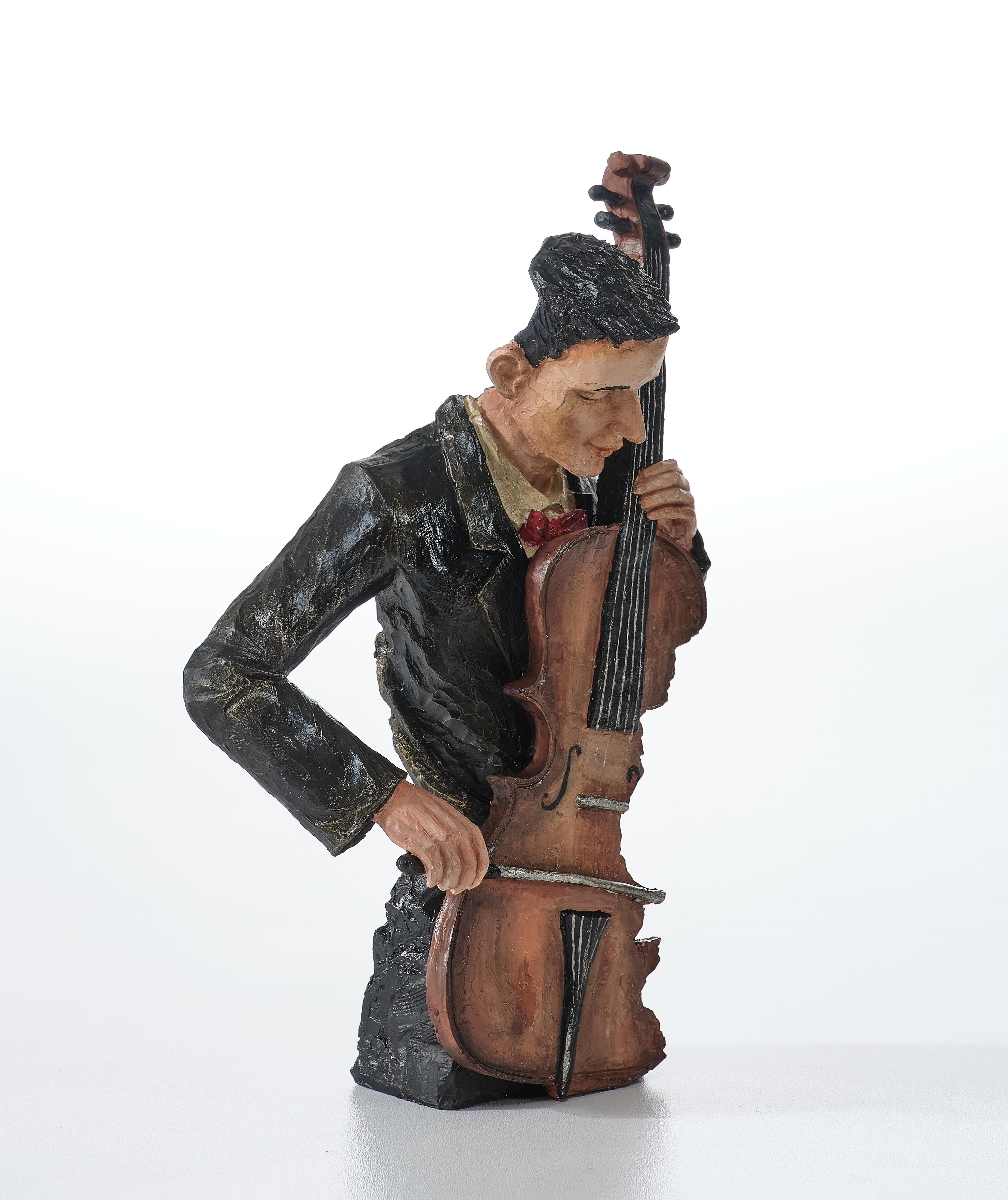 Man Playing Instrument Sculpture - Statue (Handmade)