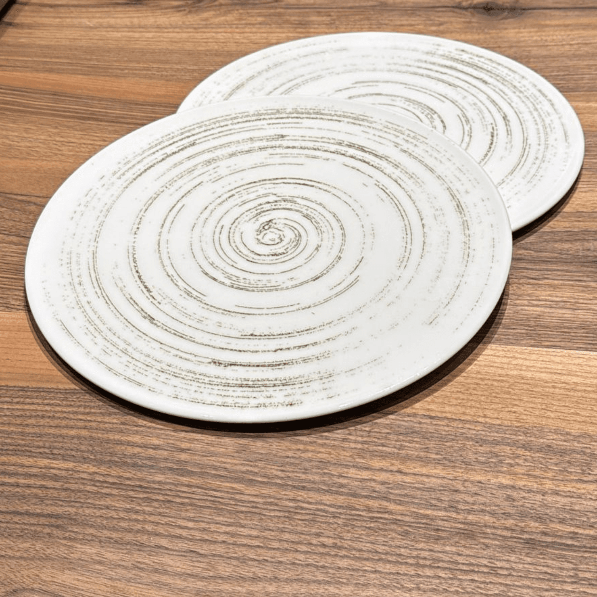 Spiral Digital Pizza Plate Set – 6 Pieces (27 CM) | Handmade Porcelain Pizza and Serving Plate