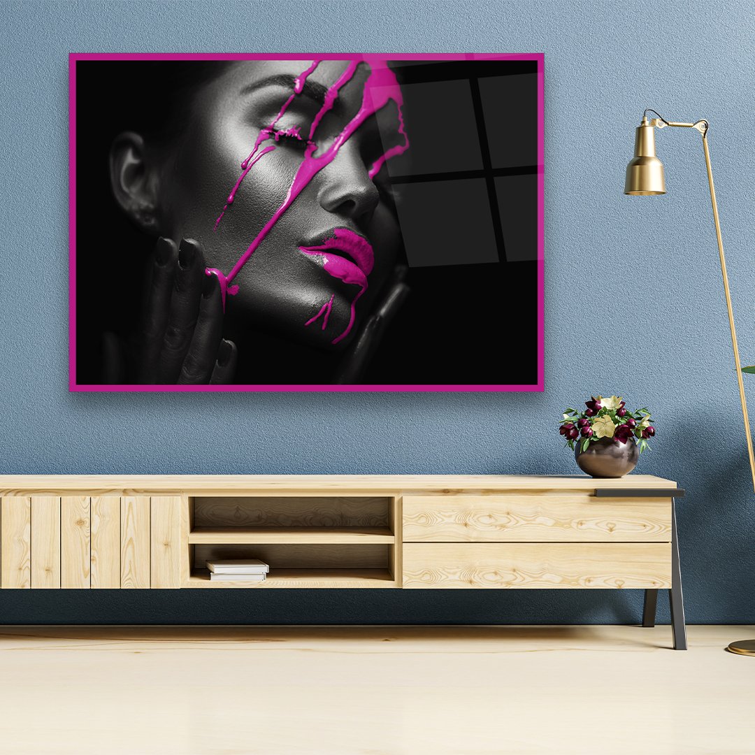 Mix with Pink - Horizontal Glass Art