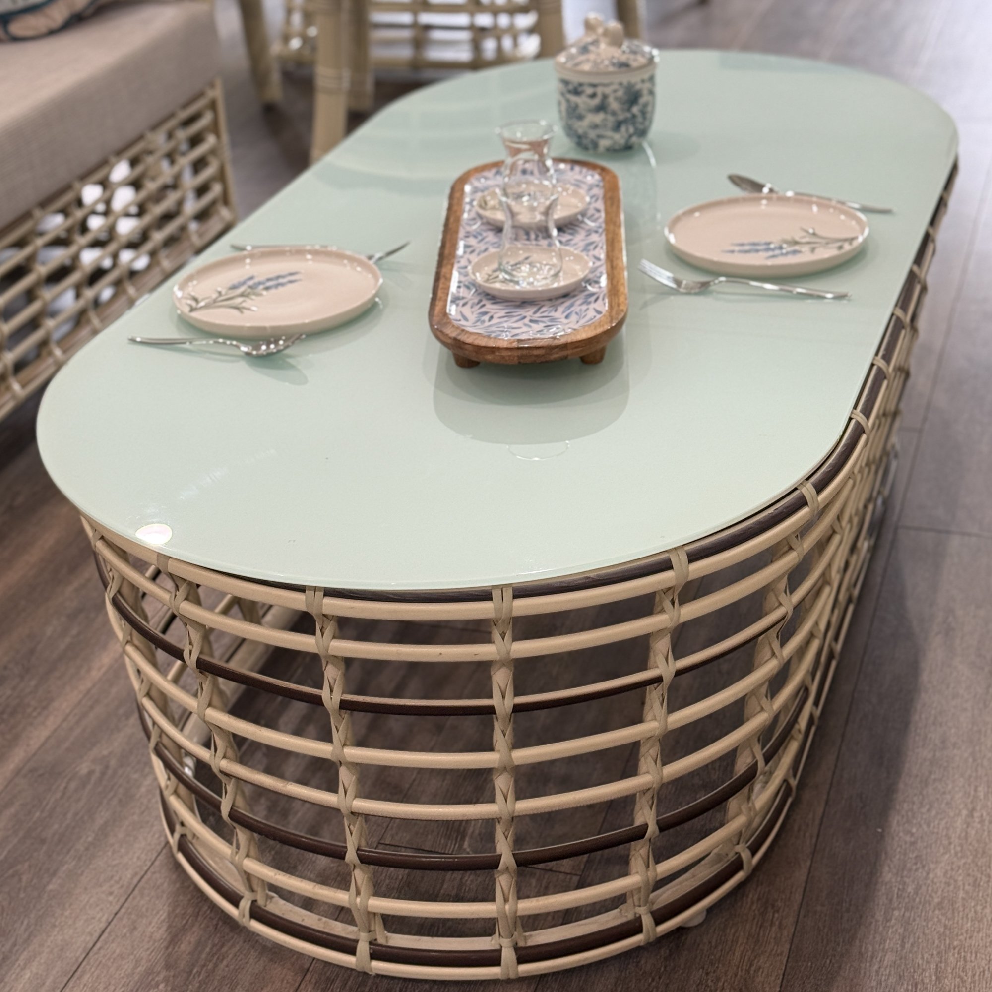 Cuba Rattan Garden Patio 3+1+1 Sofa and Table Set
