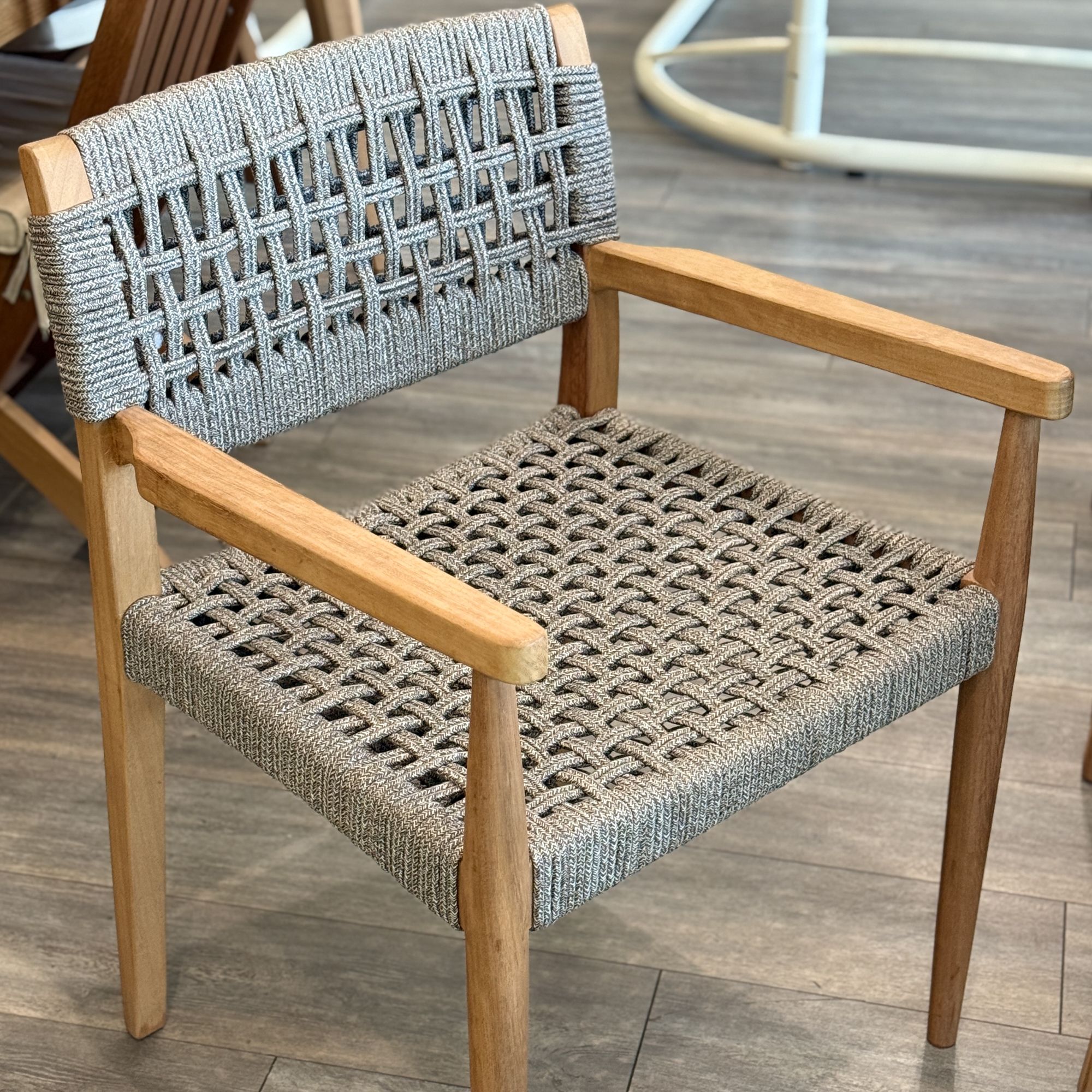 Ferozzi Verona 8-Person Teak Dining Set – Handwoven Rope Chairs & Solid Teak Table