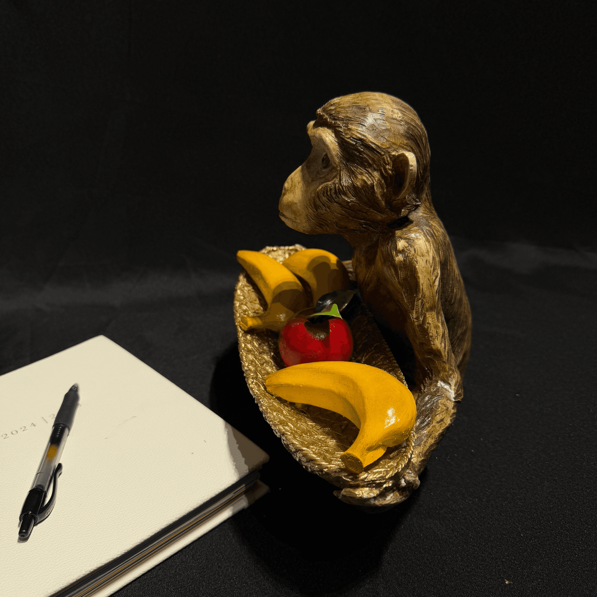 Monkey Fruit Tray – Handmade Decorative Banana and Apple Holder