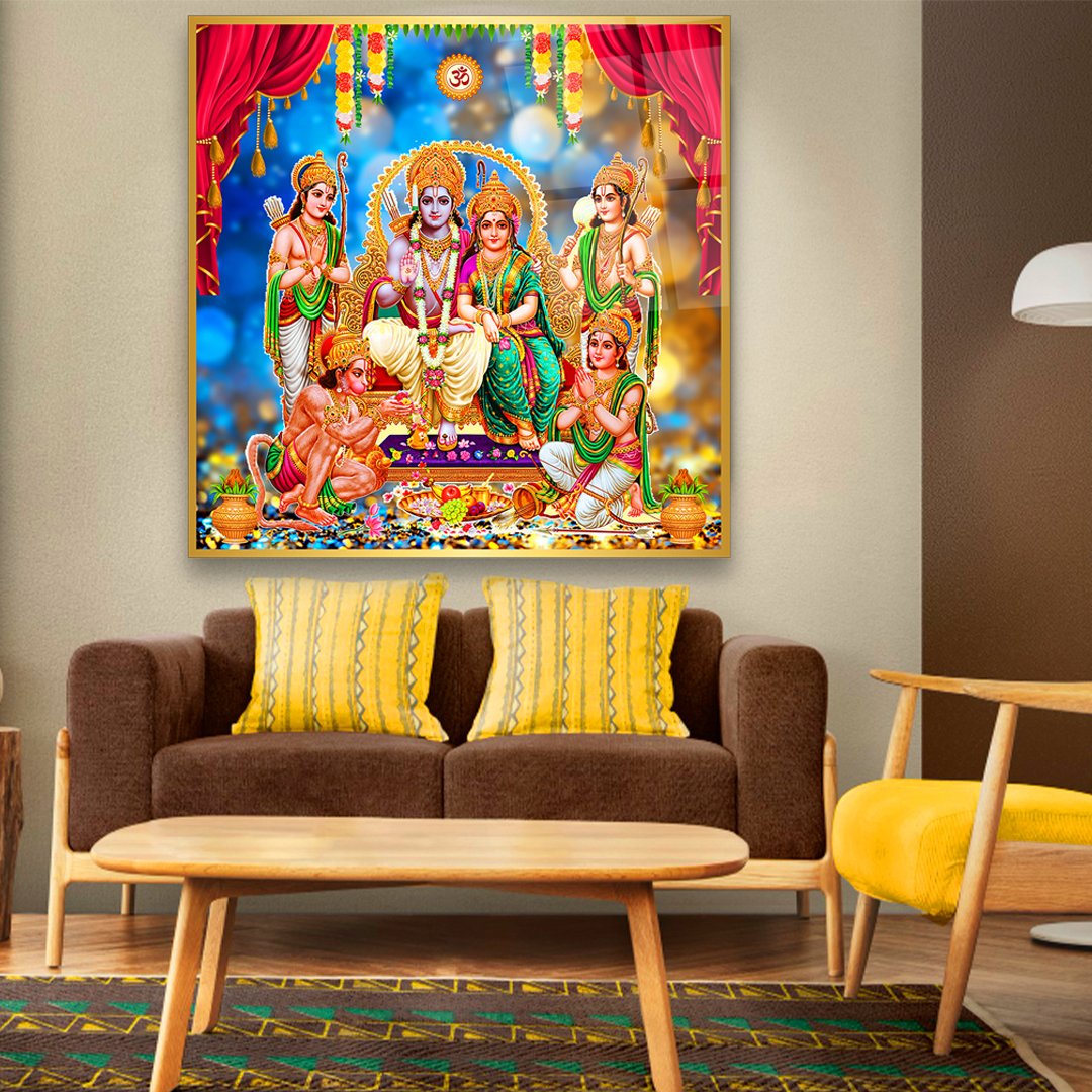 Divine Hindu Deities - Premium Tempered Glass Wall Art Square