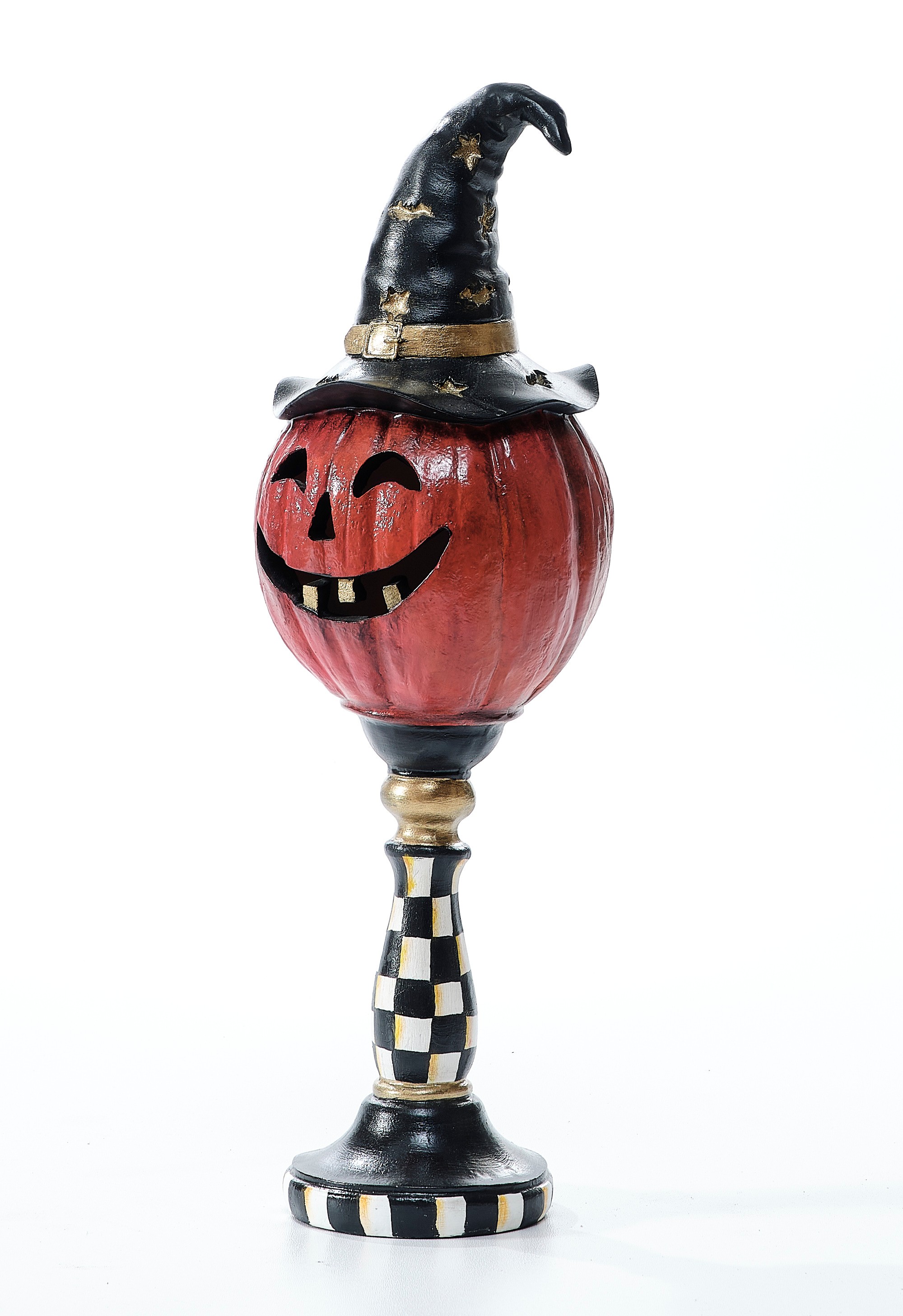 Painted Halloween Pumpkin Column (Handmade)