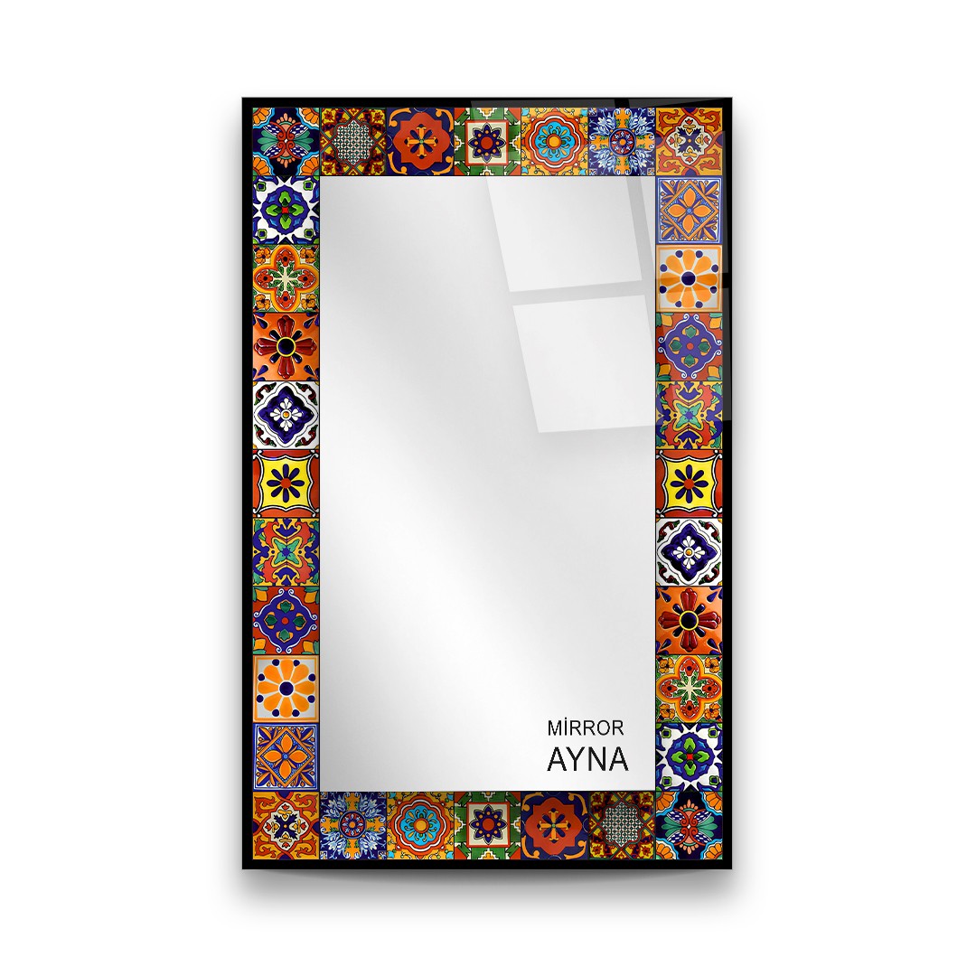 Tile Patterned Glass Mirror Ayvalik  - Rectangle 1