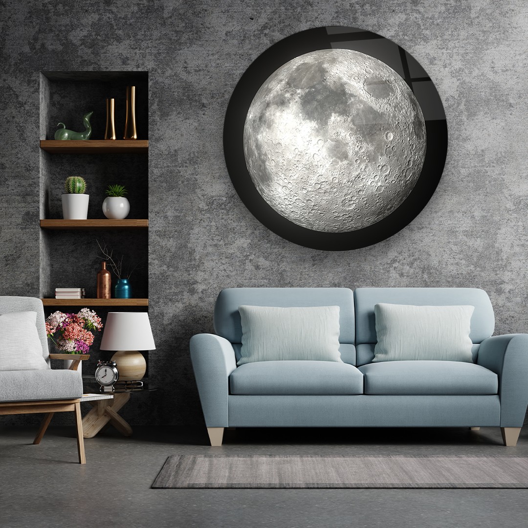 Moon - Circle Glass Art