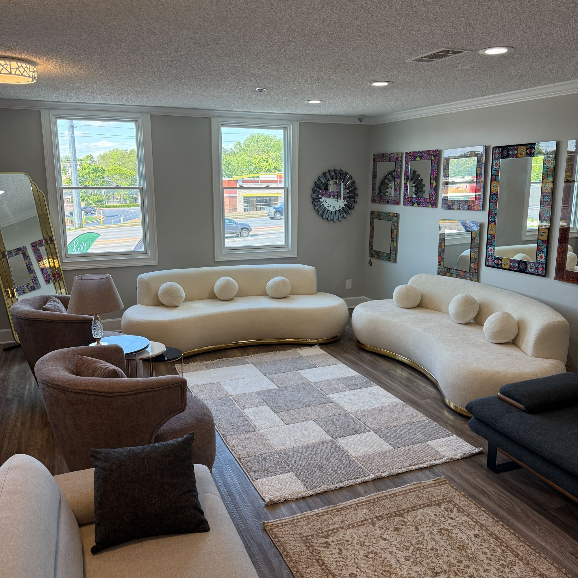 Black-Gray Sofa Set (3+3+1+1)