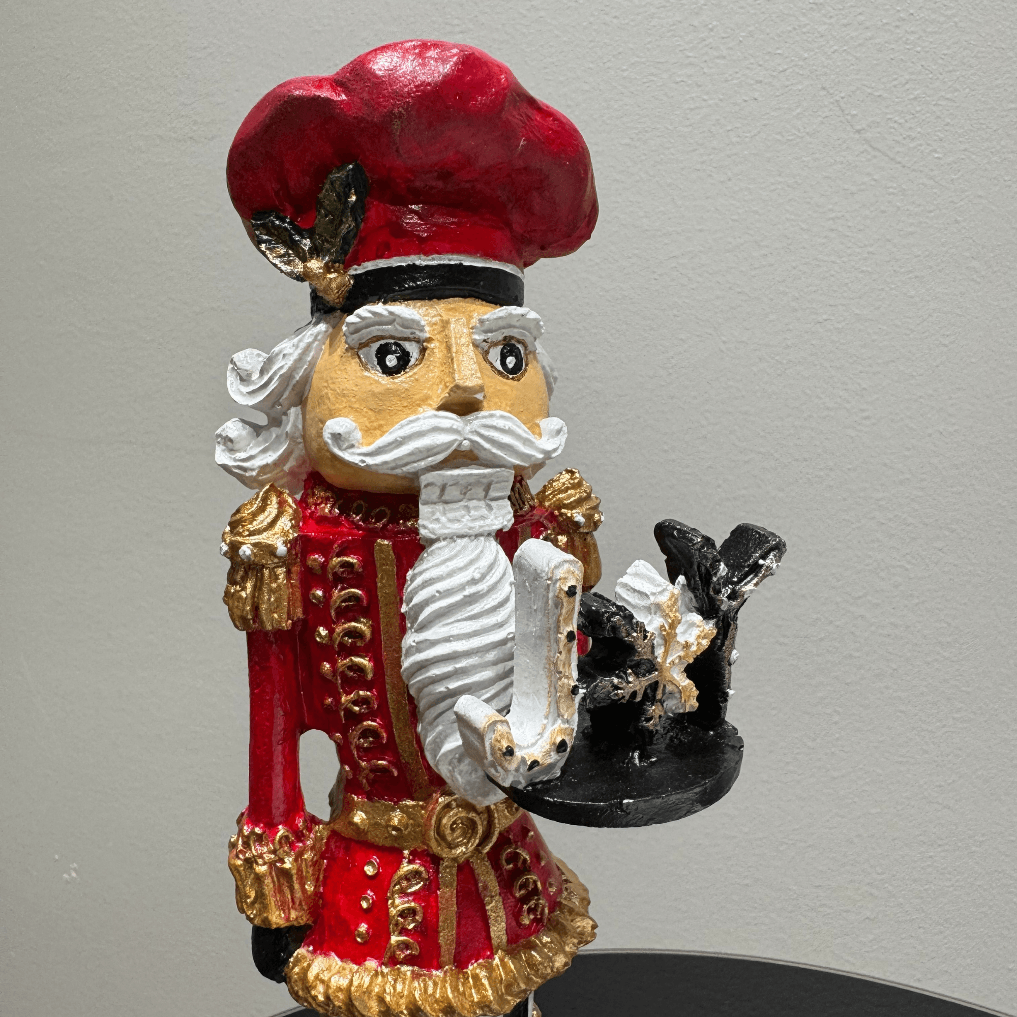 Nutcracker Handmade Christmas Figurine – Red Hat Edition