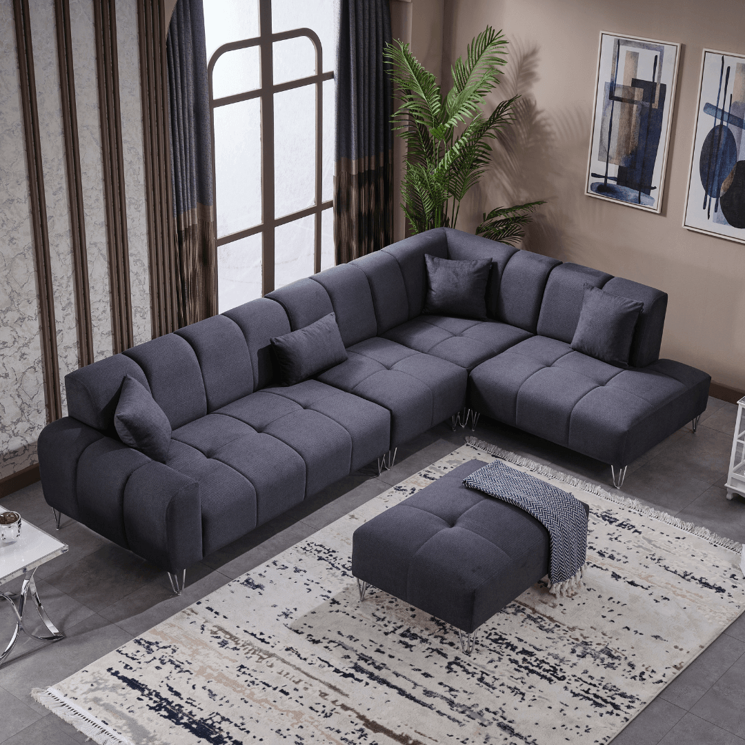 Asaf Sectional Sofa Set (Corner + Armchair)