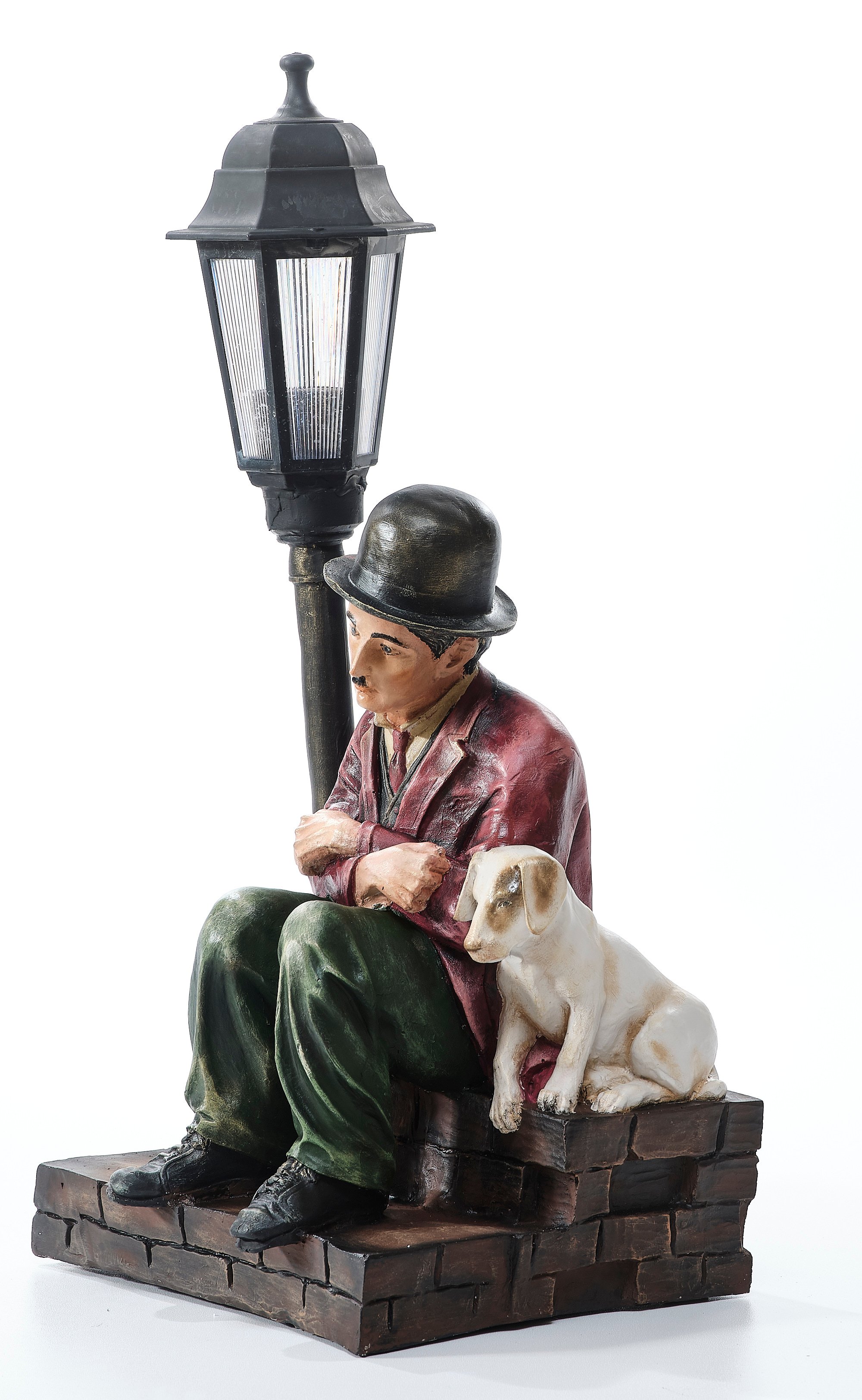 Ferozzi Chaplin and Dog Street Lamp - Sculpture Garden & Home Decor (Handmade)