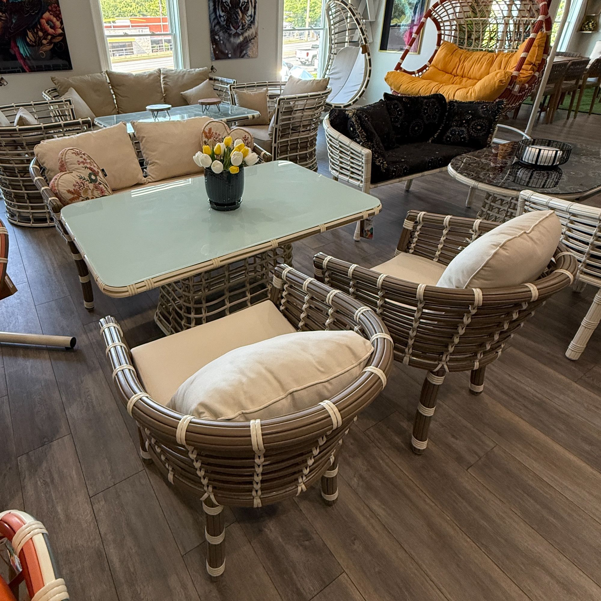 Love Rattan Garden Patio 3+1+1 Sofa and Table Set
