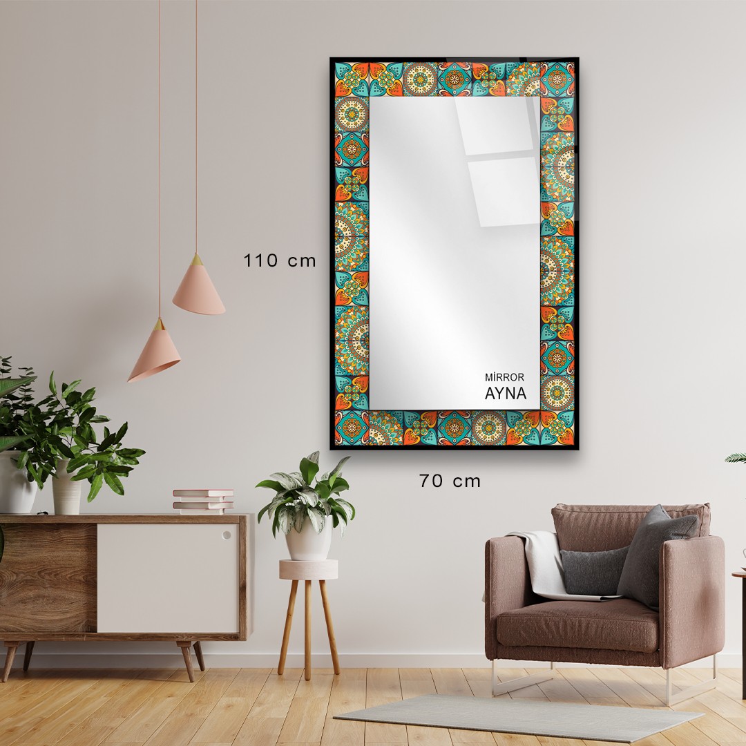 Tile Patterned Glass Mirror Bodrum  - Rectangle 2