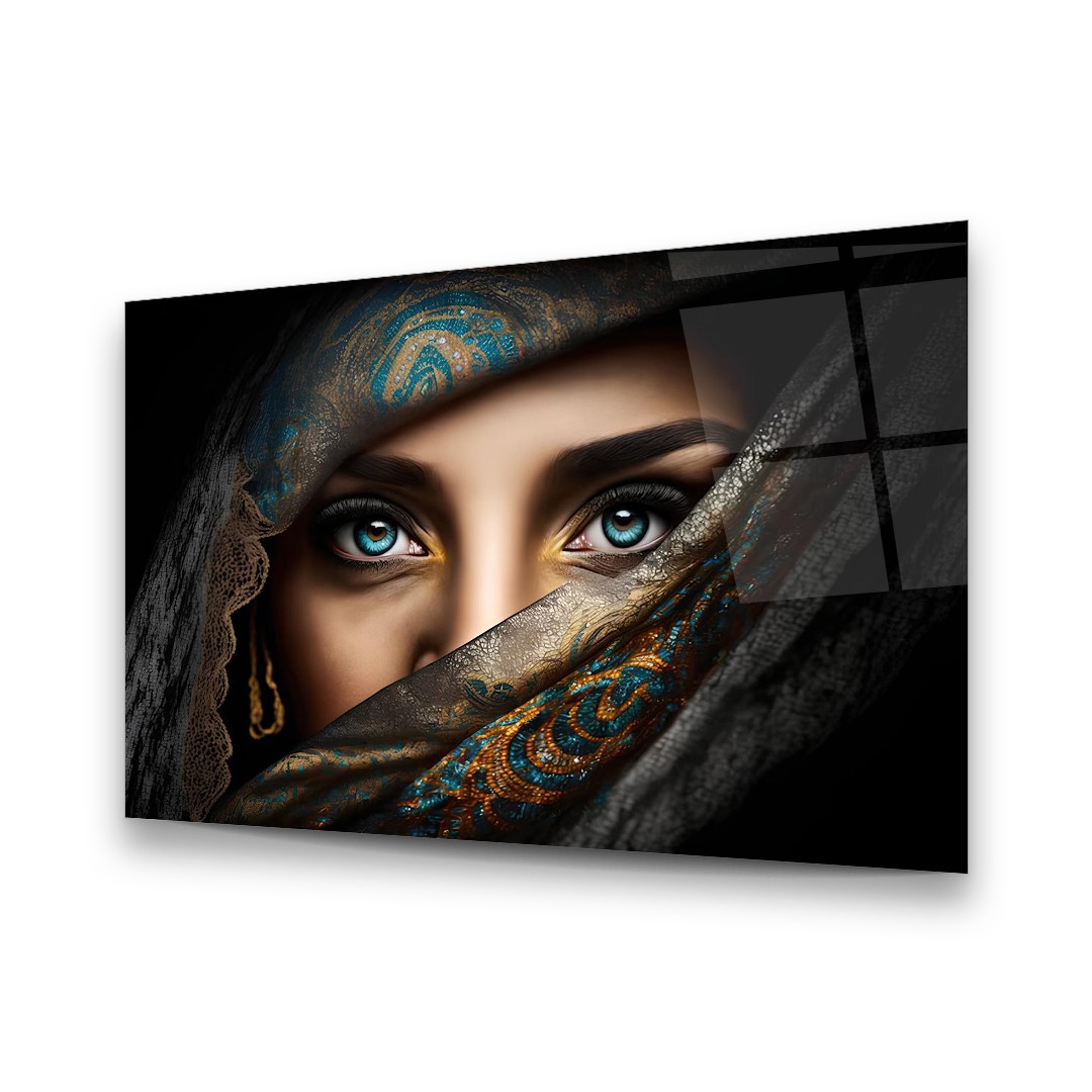 Veiled Woman - Horizontal Glass Art