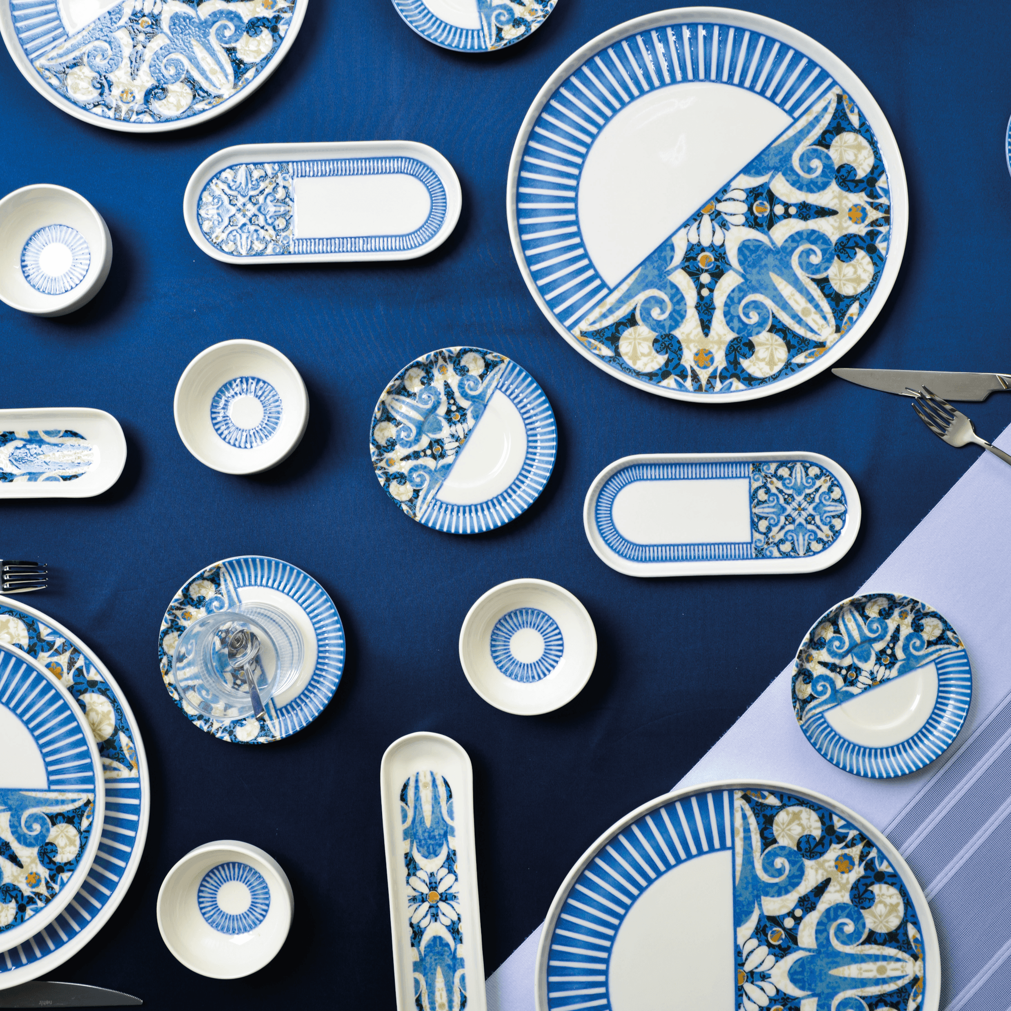 Azure Mosaic Breakfast Set (26 PCS)