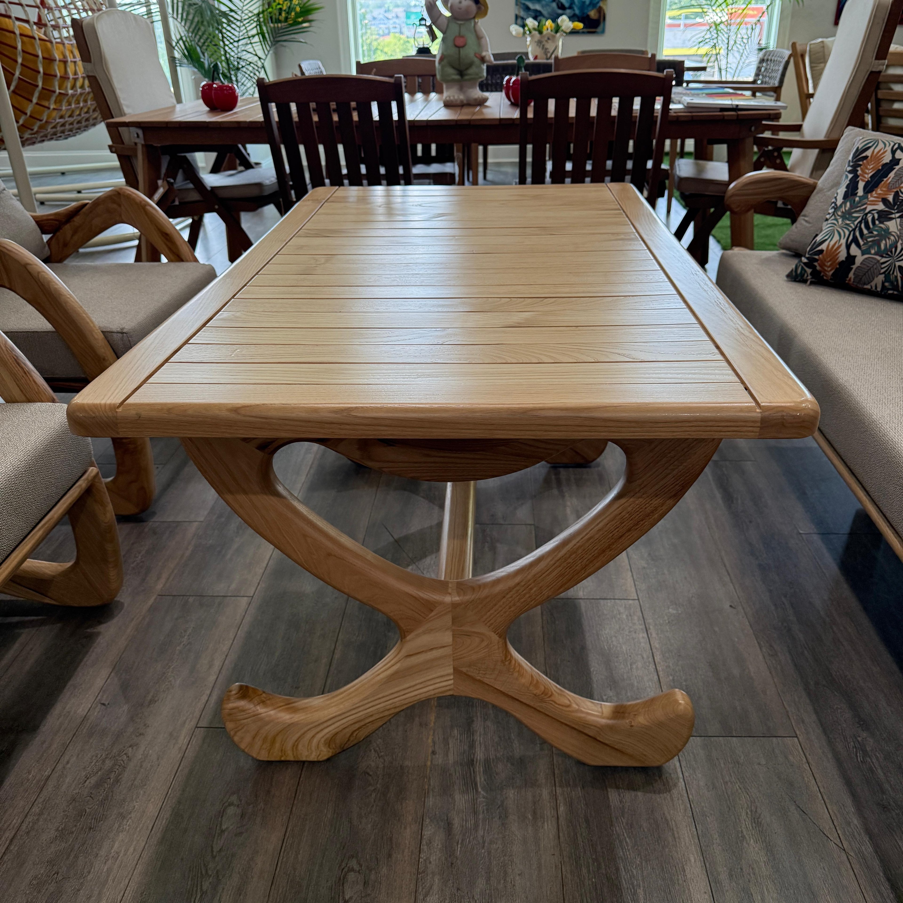 Butterfly Chestnut Wood Garden Patio 3+1+1 Sofa and Table Set