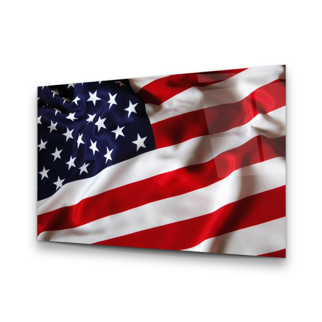 USA Flag - Horizontal Glass Art