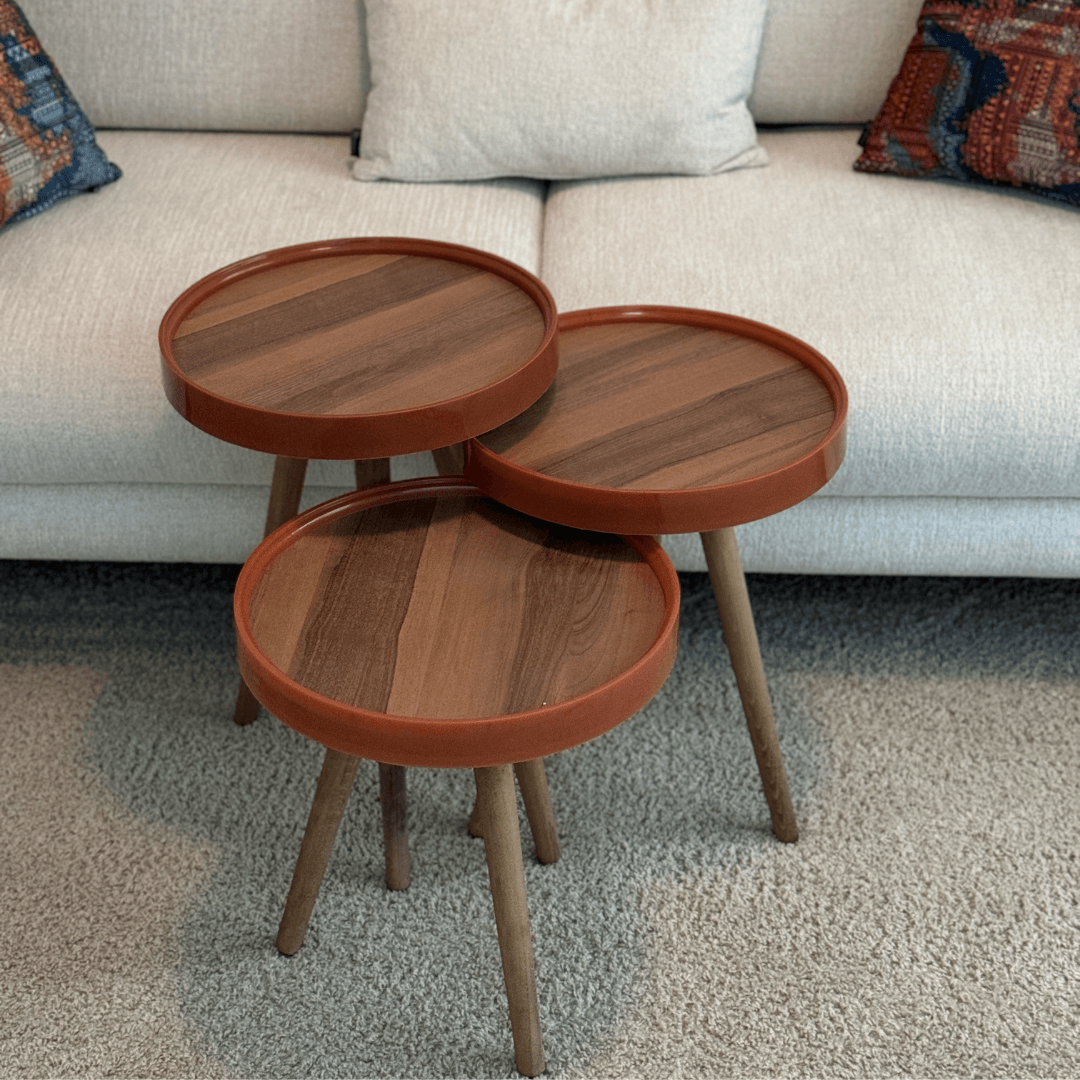 Orange Edge Nesting Table Set