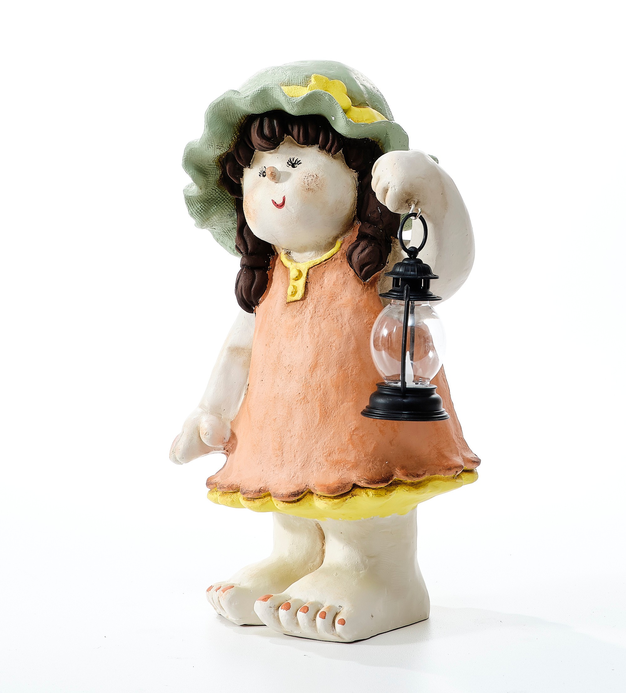 Colourful Girl Holding a Lantern - Sculpture (Handmade)