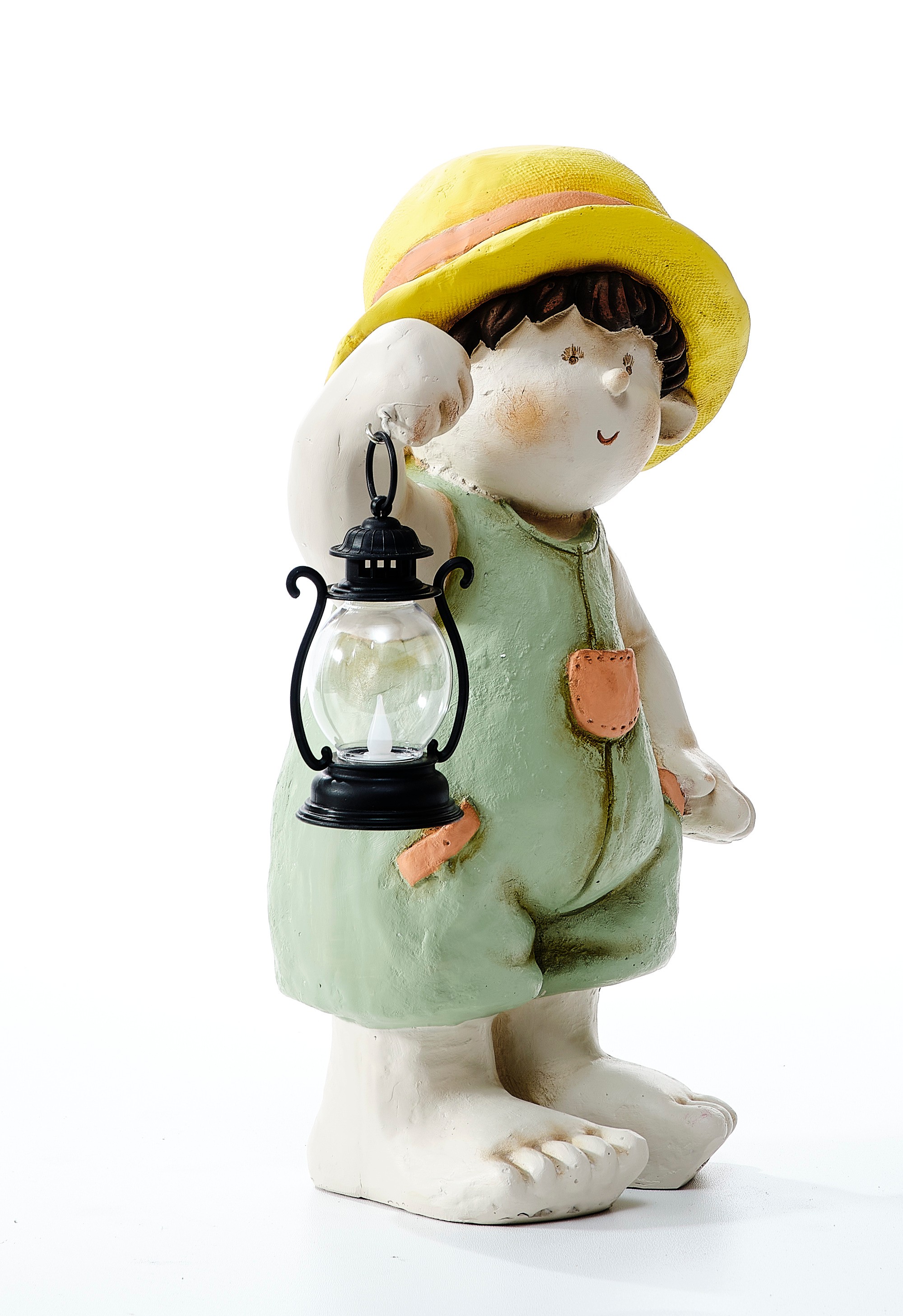 Ferozzi Colourful Boy Holding a Lantern - Sculpture (Handmade)