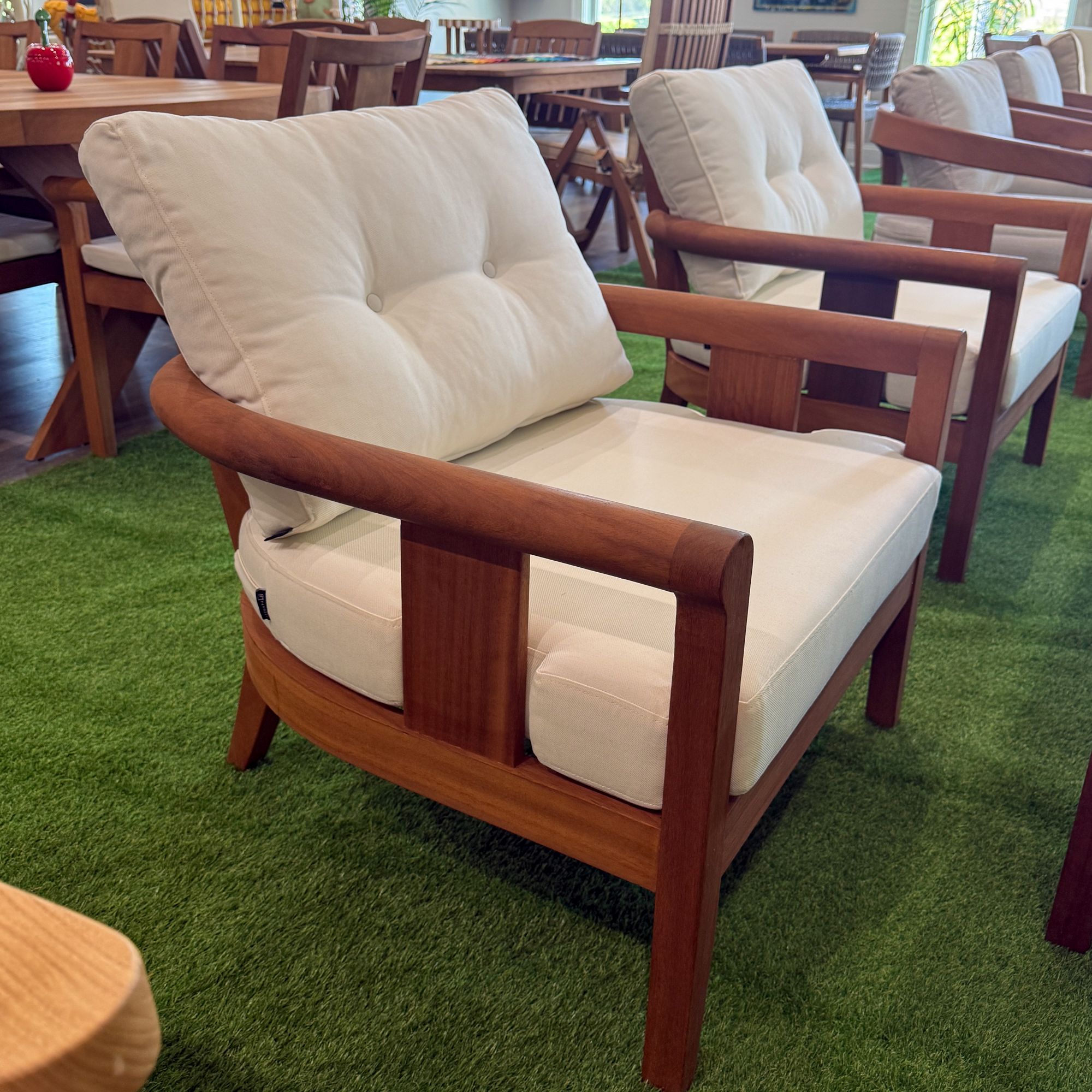 White Wooden Garden Patio 3+1+1 Sofa and Table Set