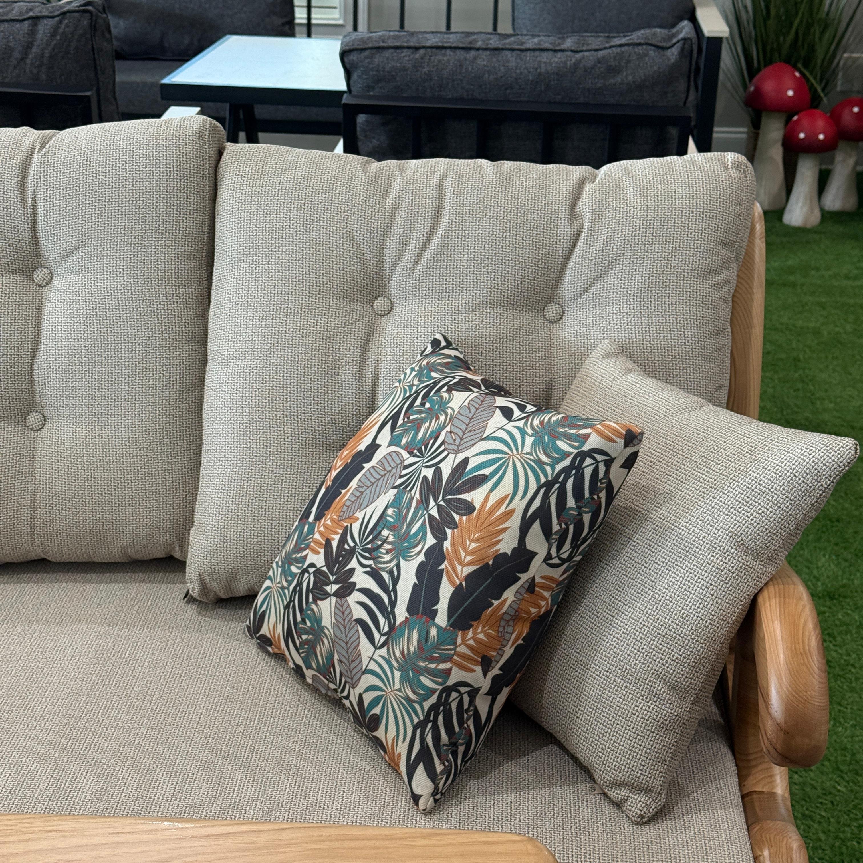 Butterfly Chestnut Wood Garden Patio 3+1+1 Sofa and Table Set