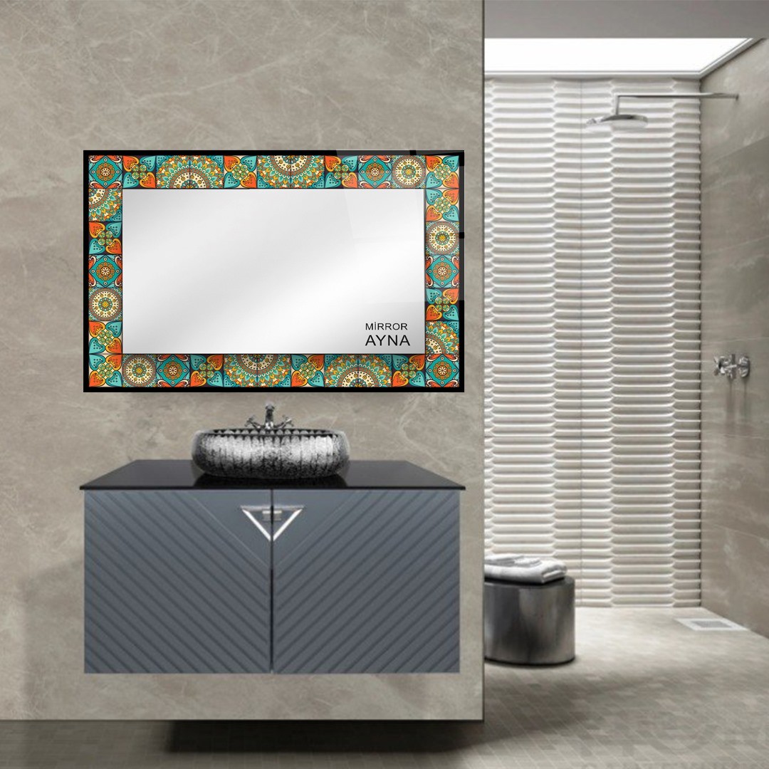 Tile Patterned Glass Mirror Bodrum  - Rectangle 2