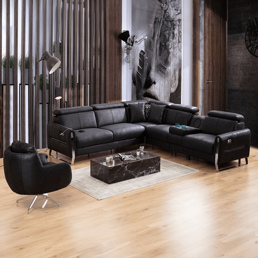 Pearl Mechanized Comfortable Sectional Sofa Set (Corner + Armchair)