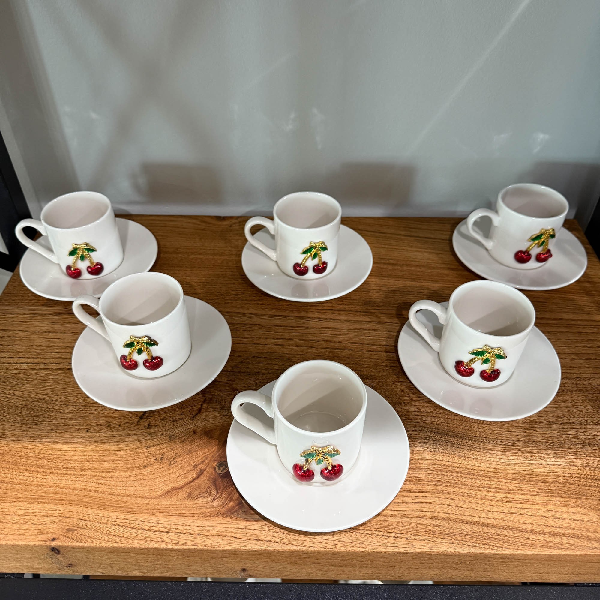 Chery Turkish Coffee Set – 6 Pieces | Elegant White Porcelain Coffee Cup Set
