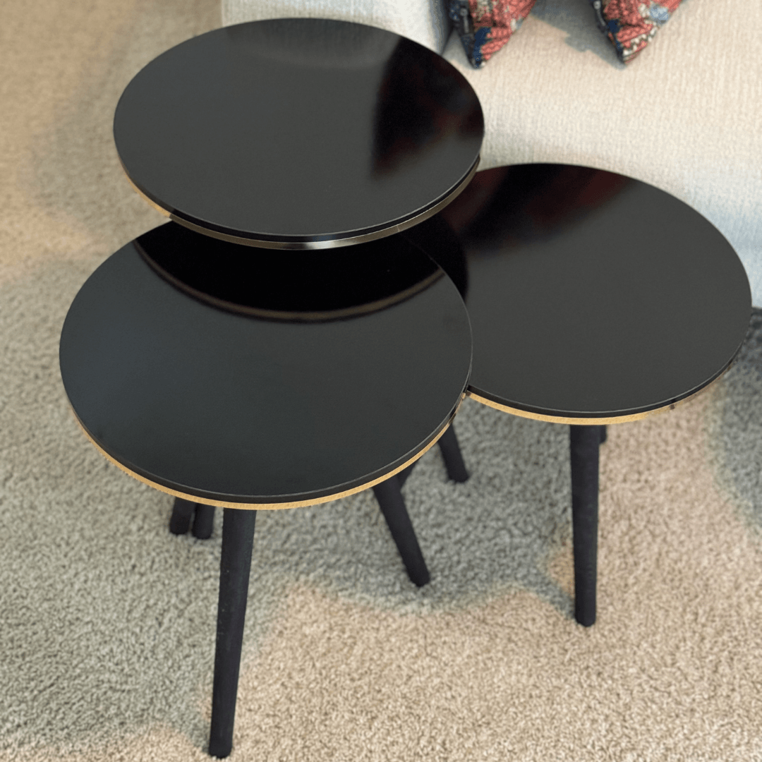 Luxury Black Accent Table Set