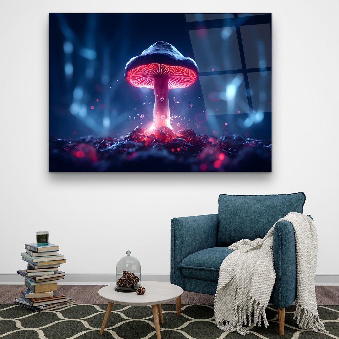 Magic Mushroom - Horizontal Wall Glass Art