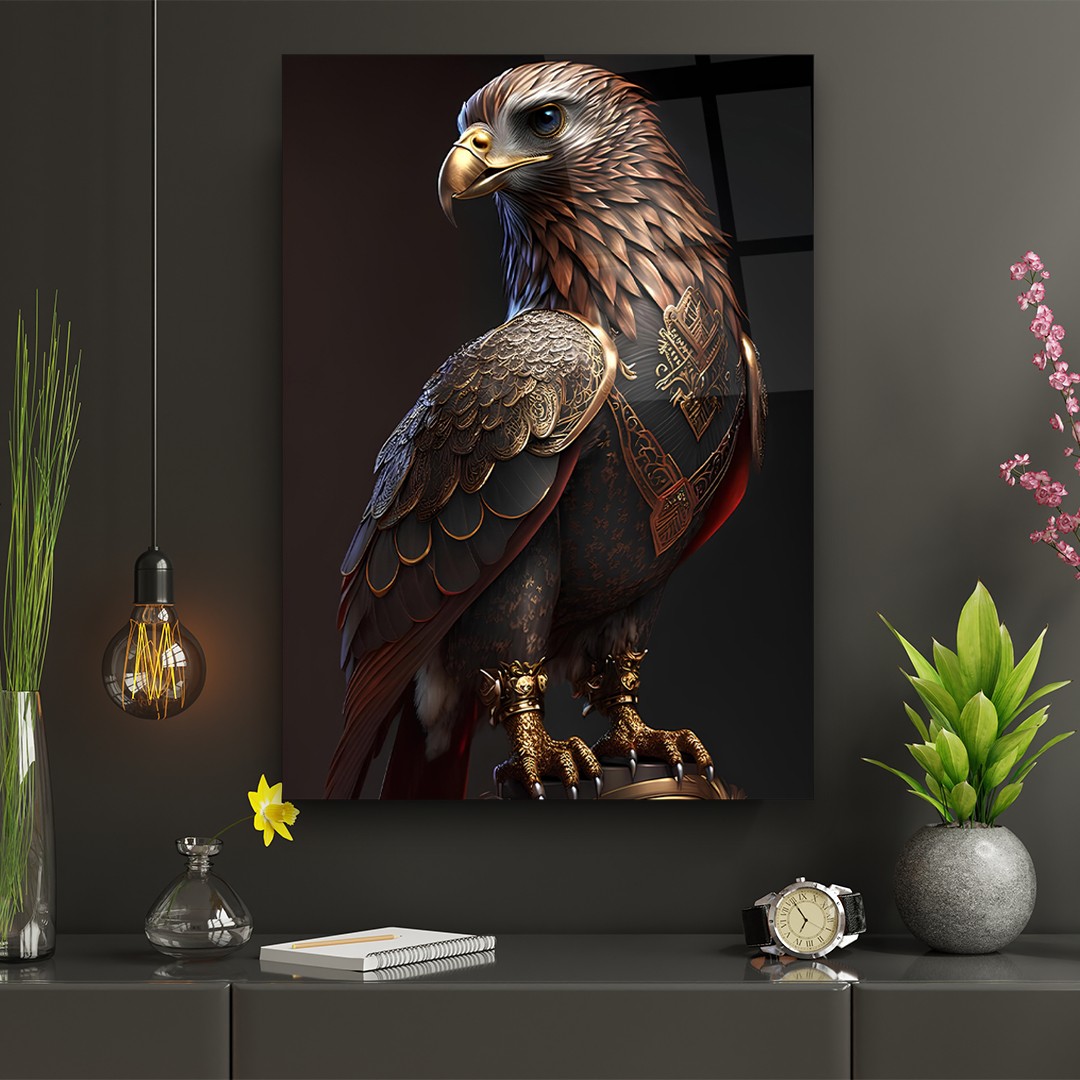 Armored Eagle - Rectangle Wall Glass Art