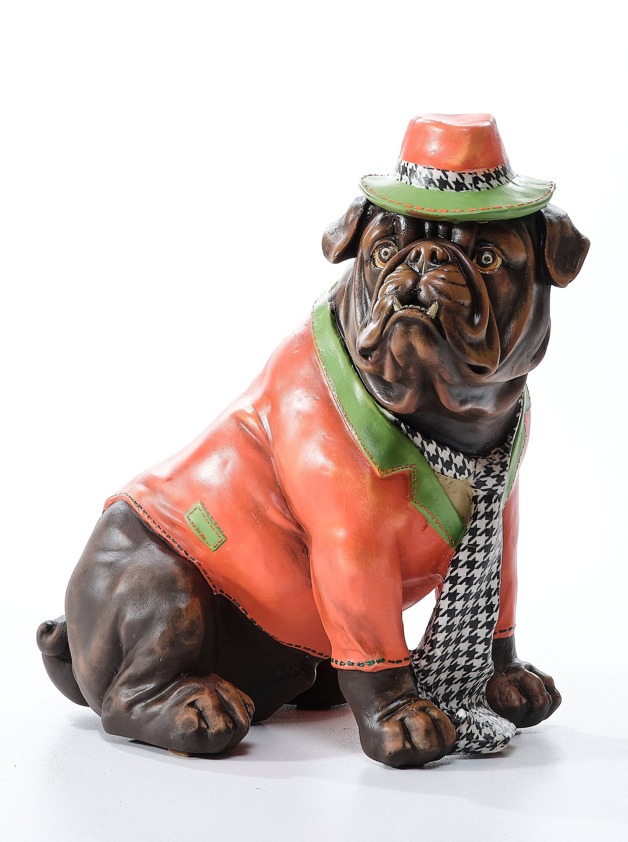 Stylish Bulldog in Suit Sculpture (Handmade)