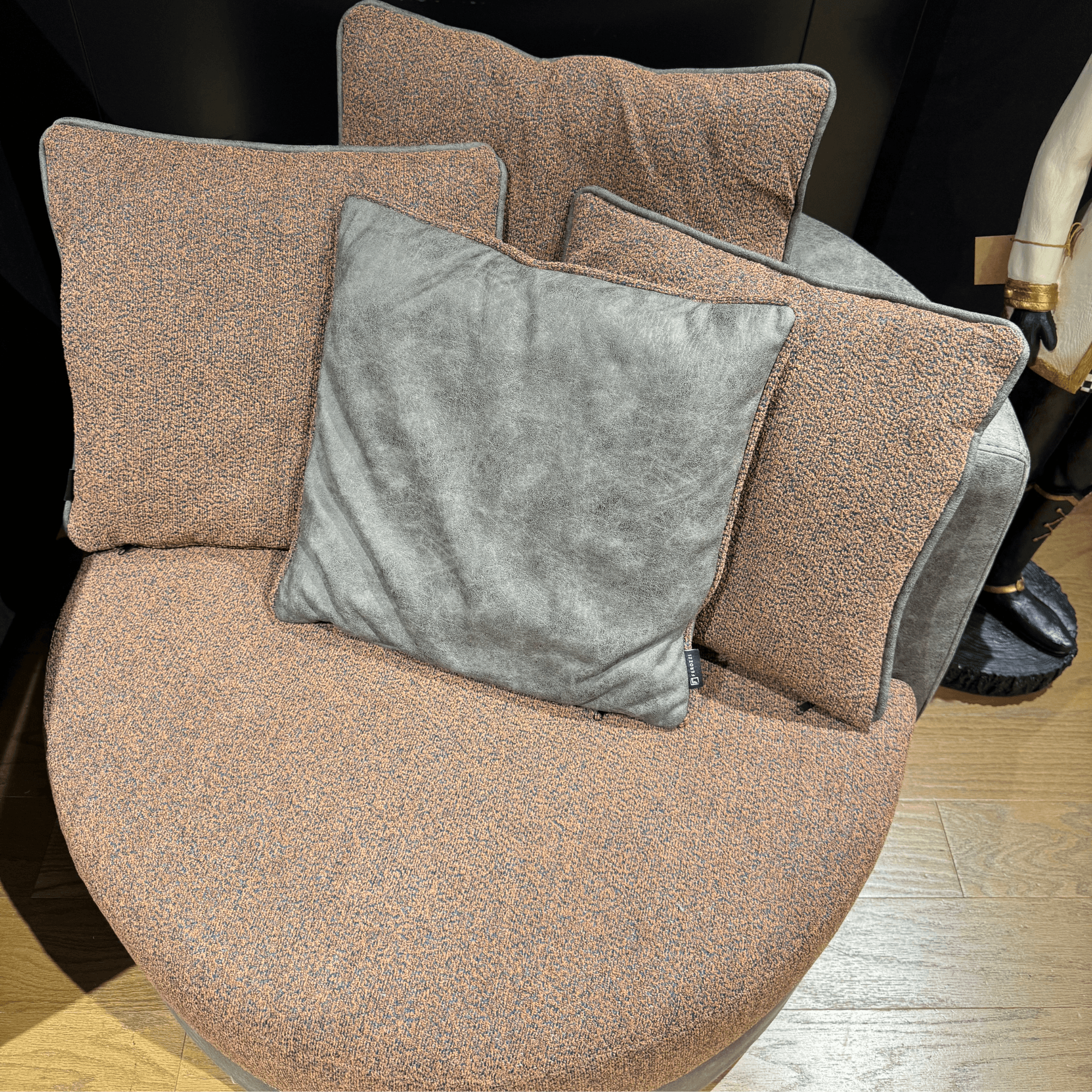 Form Orange Gray Swivel Armchair