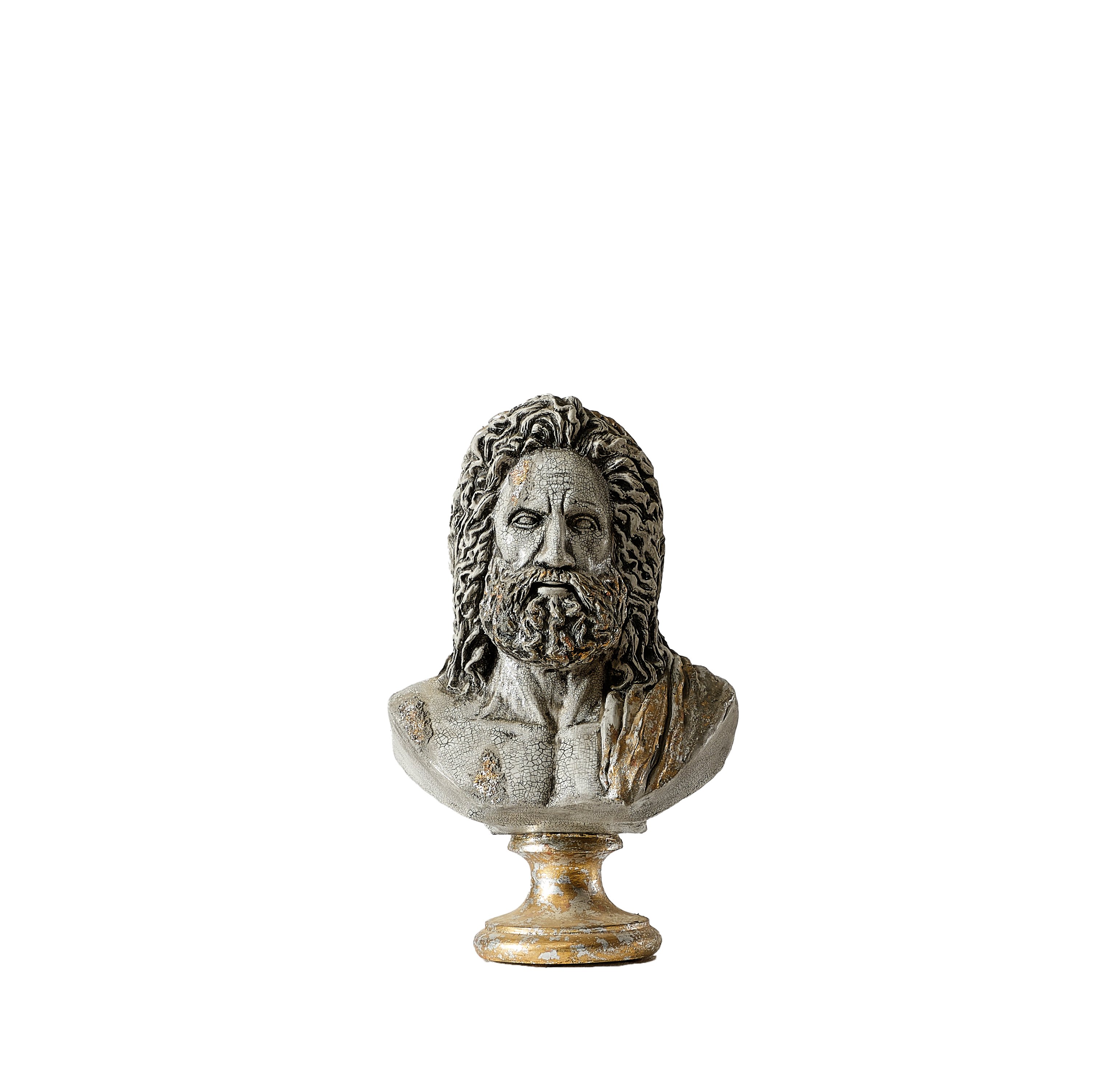 Zeus Bust Sculpture - Statue 14.1" (Handmade)