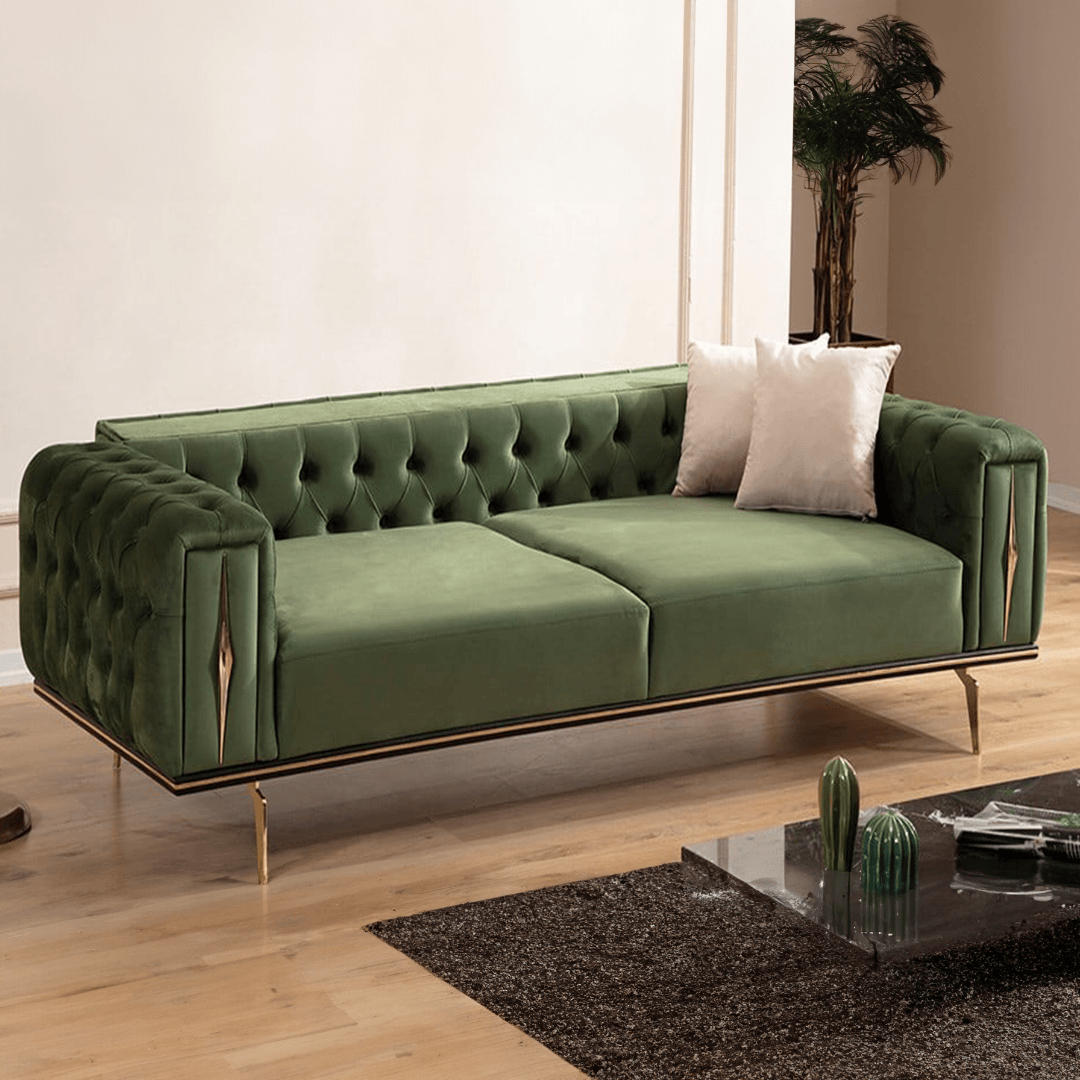 Natura Gold Legged Sofa Set (3+3+1+1)