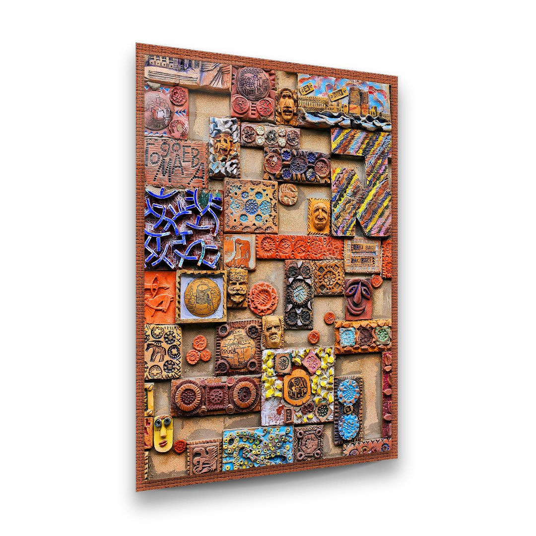 Mosaic Stones - Rectangle Glass Art