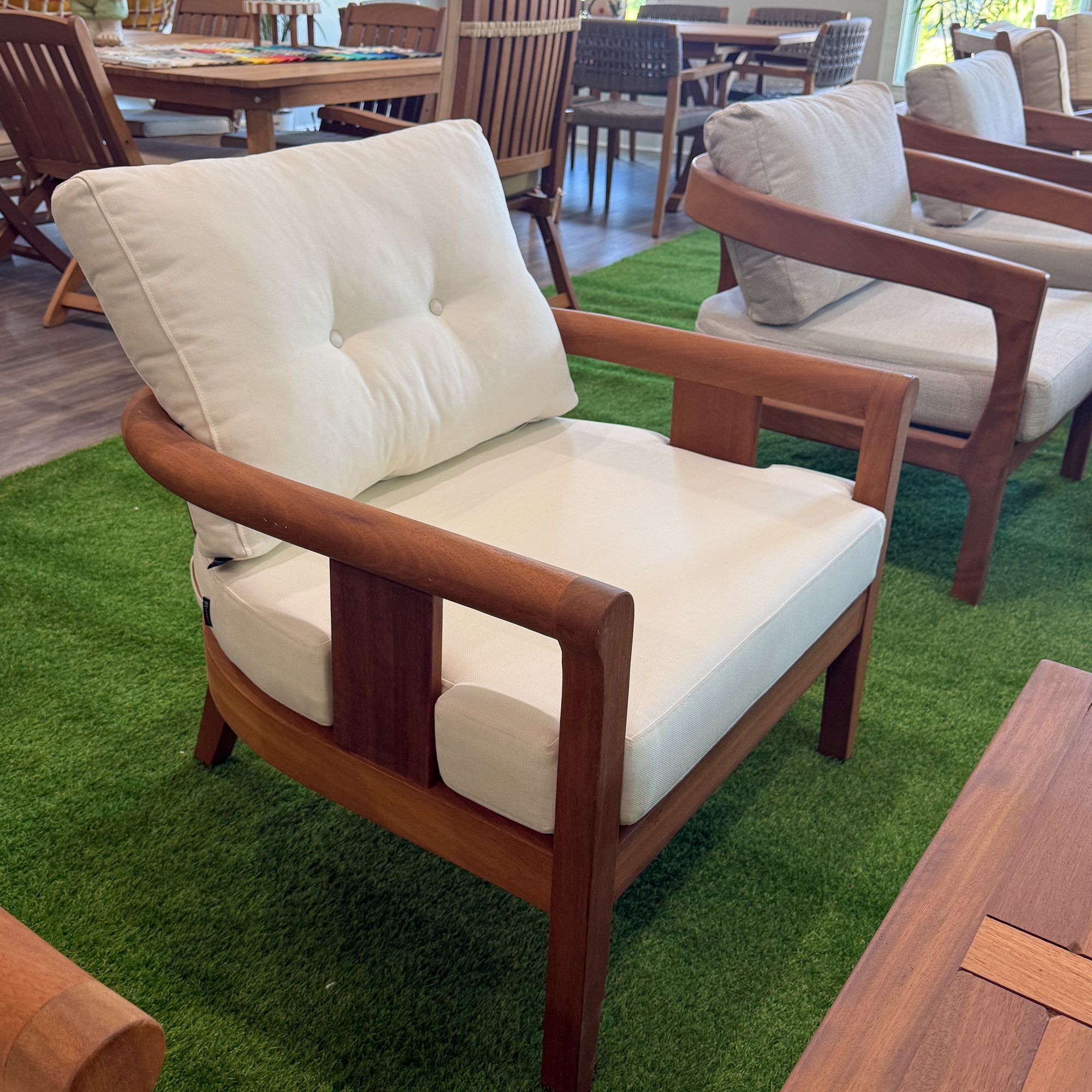 White Wooden Garden Patio 3+1+1 Sofa and Table Set
