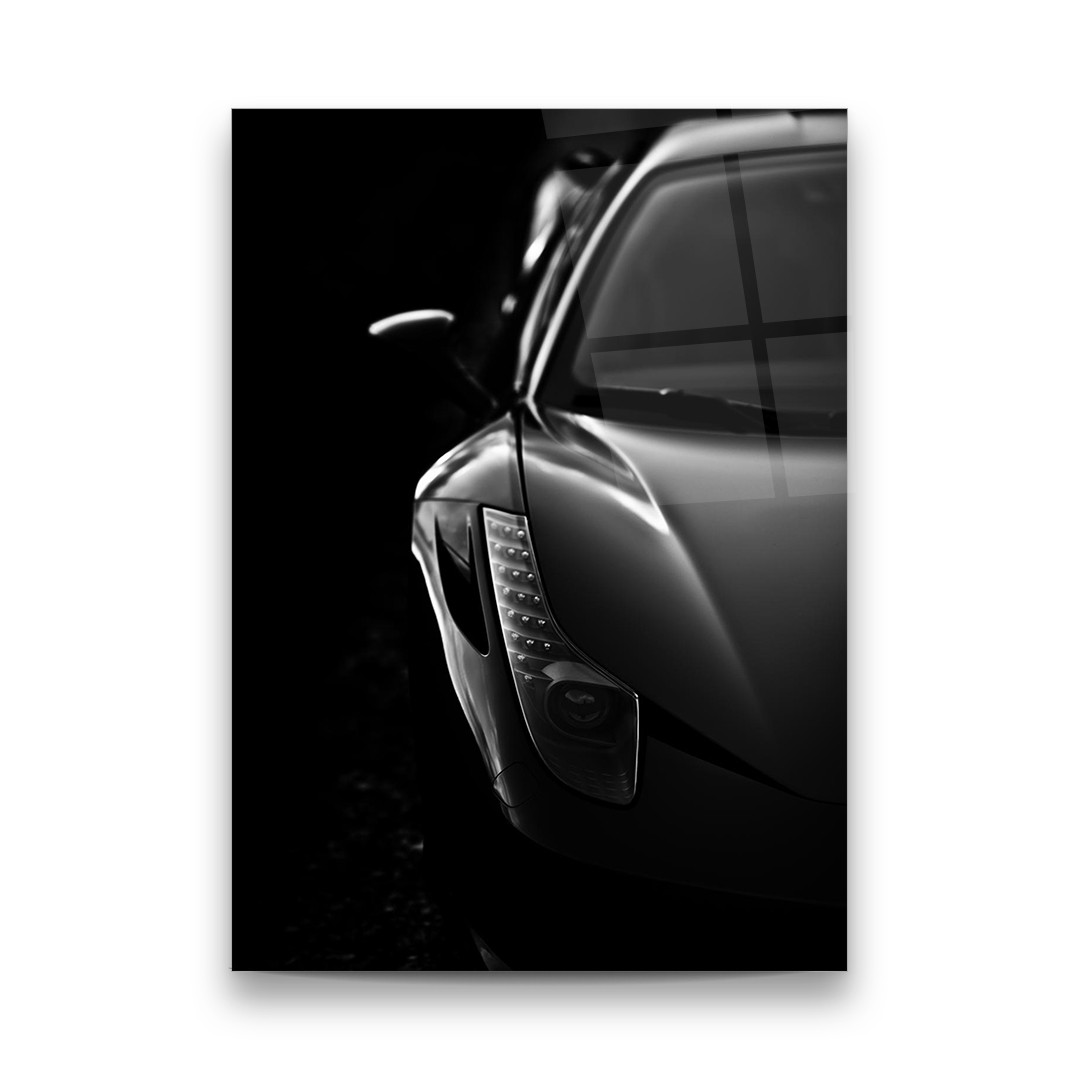 Black Car - Rectangle Glass Art