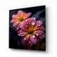 Rain-Drenched Blossoms - Square Wall Glass Art