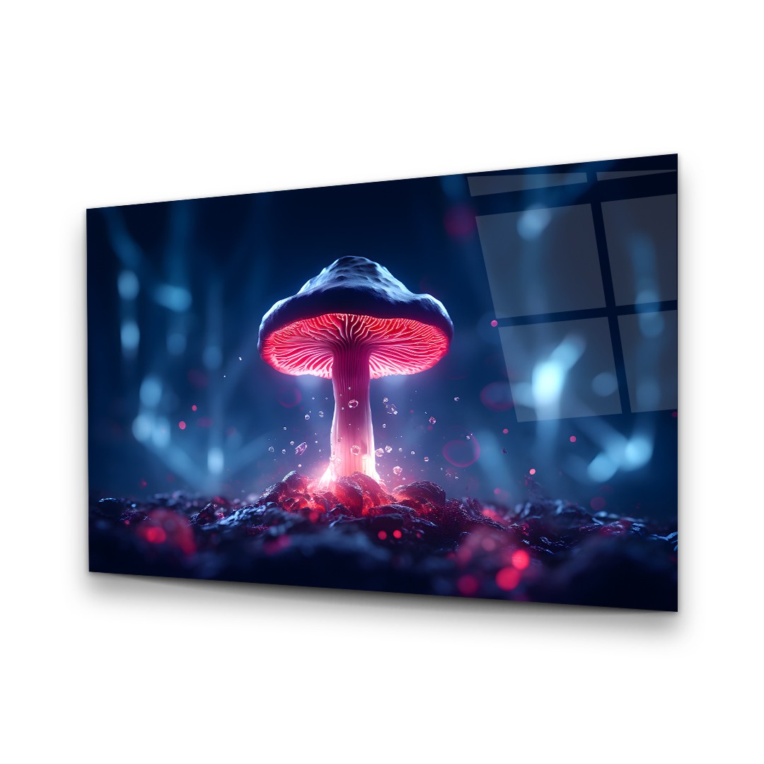 Magic Mushroom - Horizontal Wall Glass Art