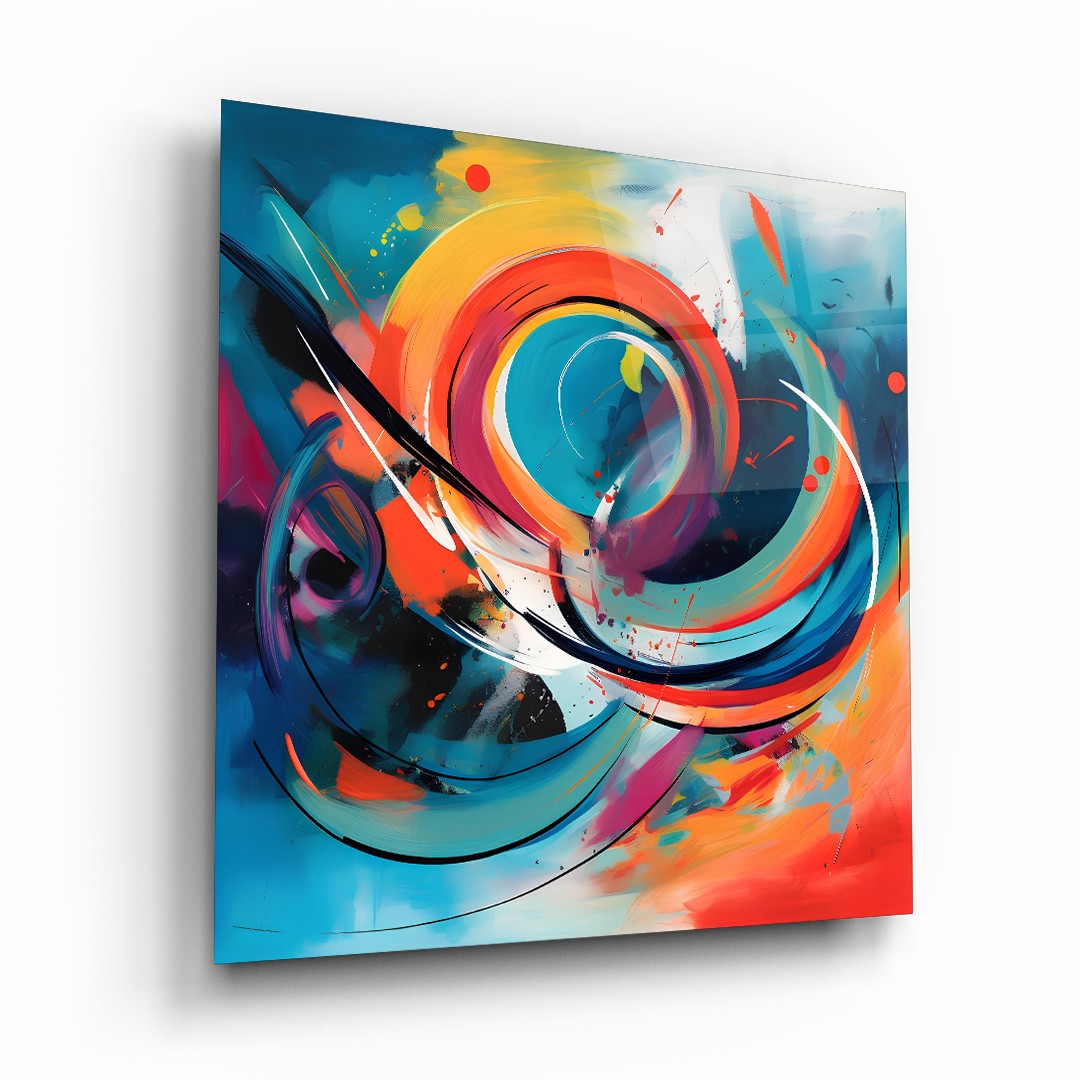 Abstract Mixed Colors - Square Wall Glass Art