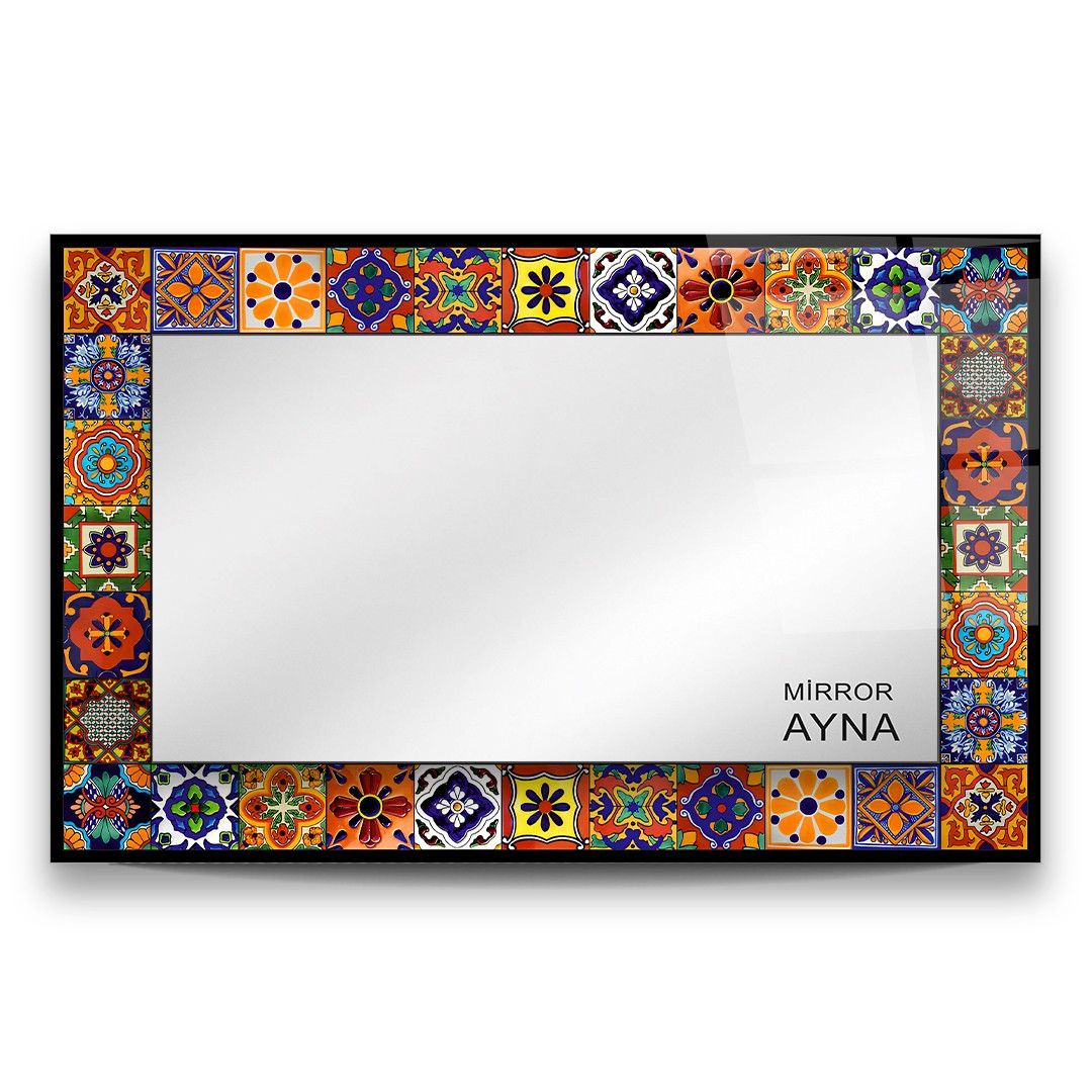 Tile Patterned Glass Mirror Ayvalik  - Rectangle 1